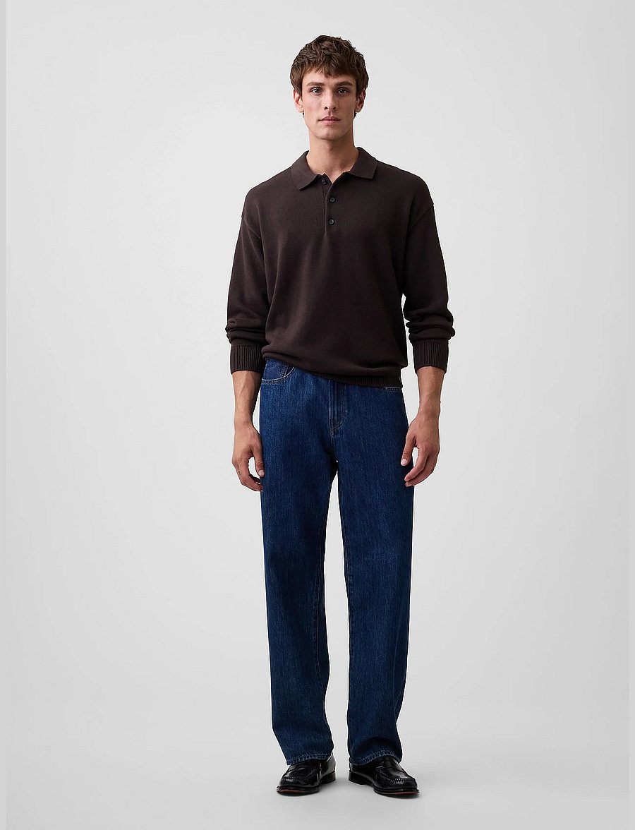GAP - Long-Sleeved Polo Sweater from the GAP collection - langärmelige strick-polohemden - terra brown - 0