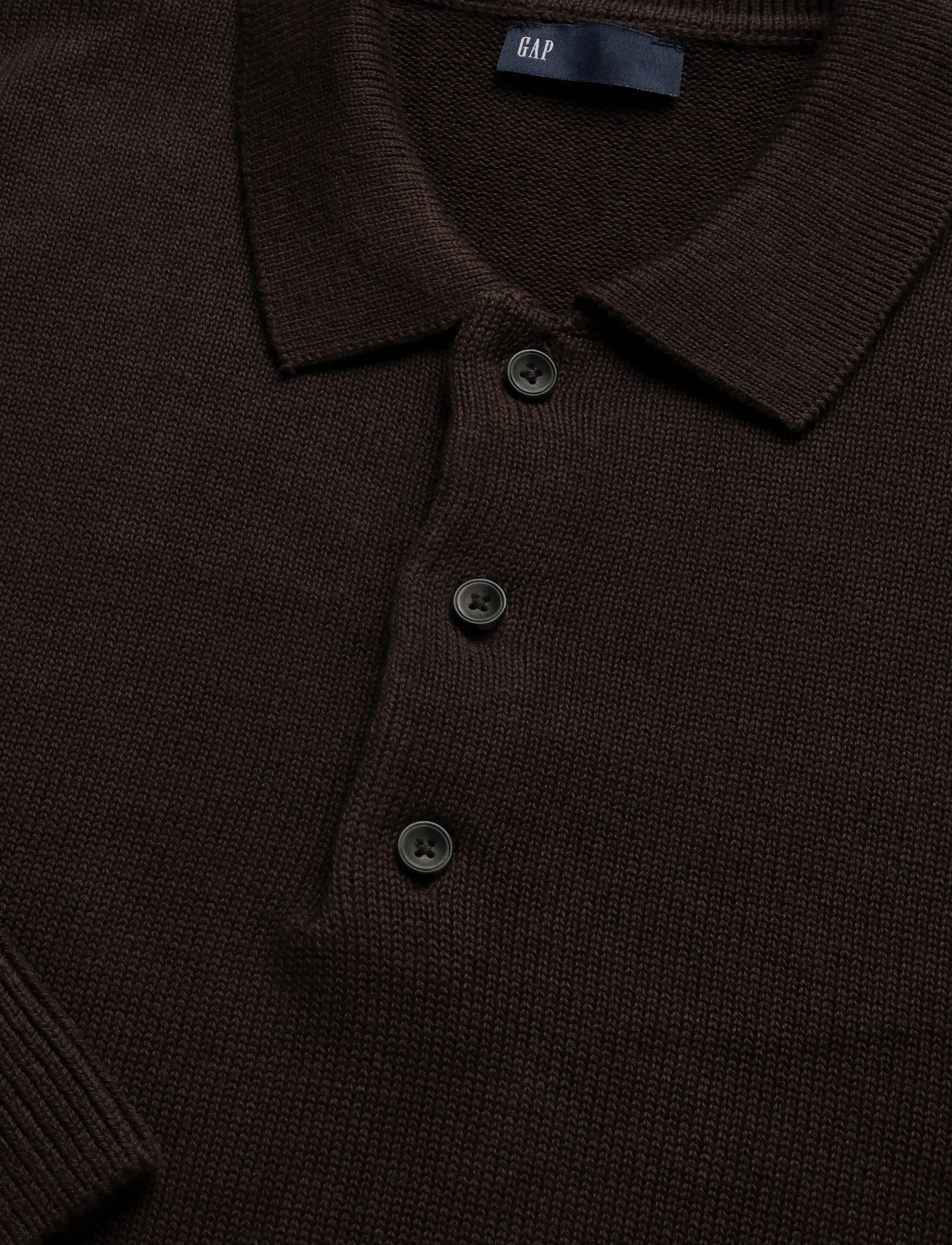 GAP - Long-Sleeved Polo Sweater from the GAP collection - terra brown - 5