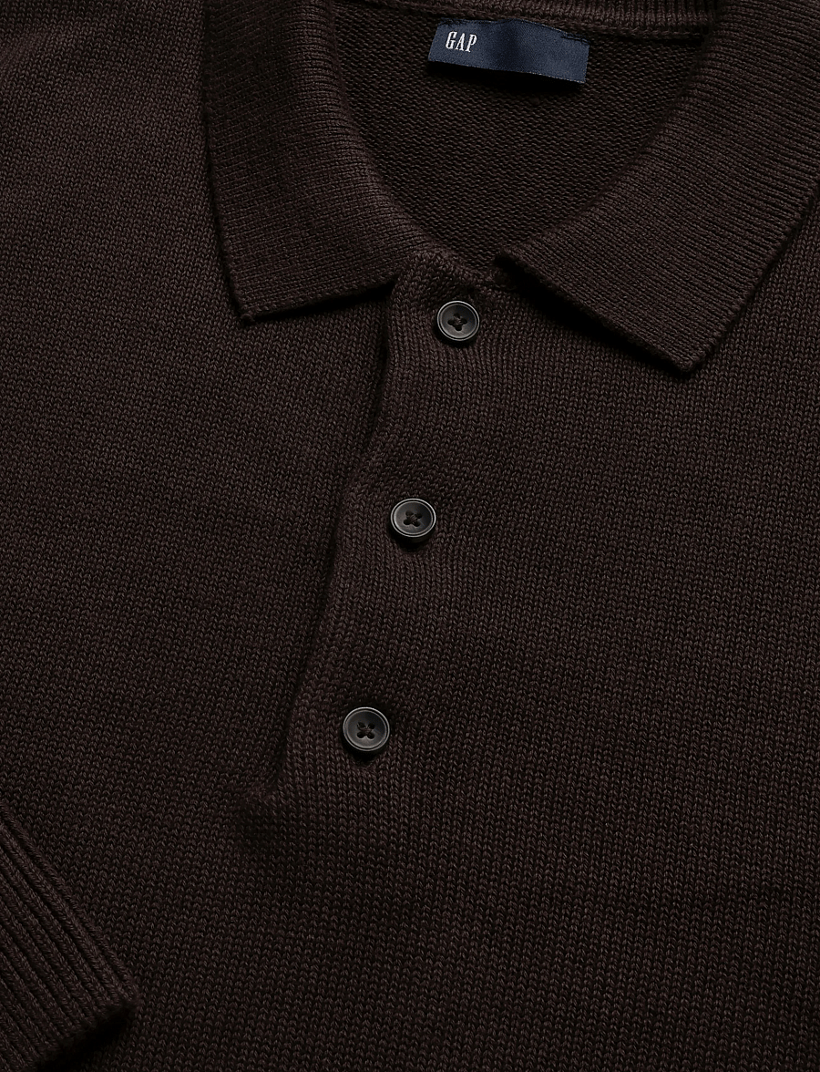 GAP - Long-Sleeved Polo Sweater from the GAP collection - langärmelige strick-polohemden - terra brown - 5