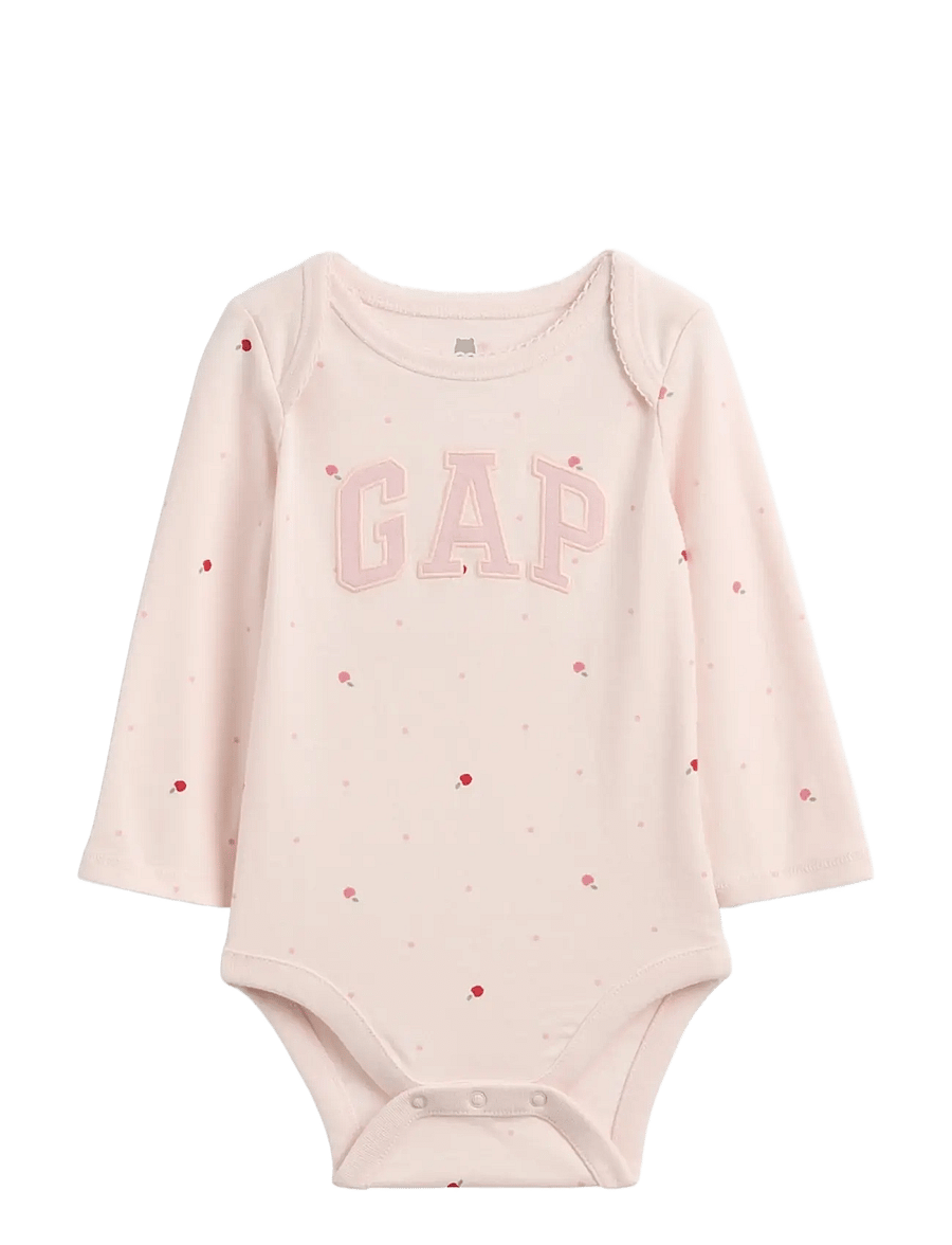 GAP - Baby Organic Cotton Graphic Bodysuit - långärmade bodies - barely pink - 0