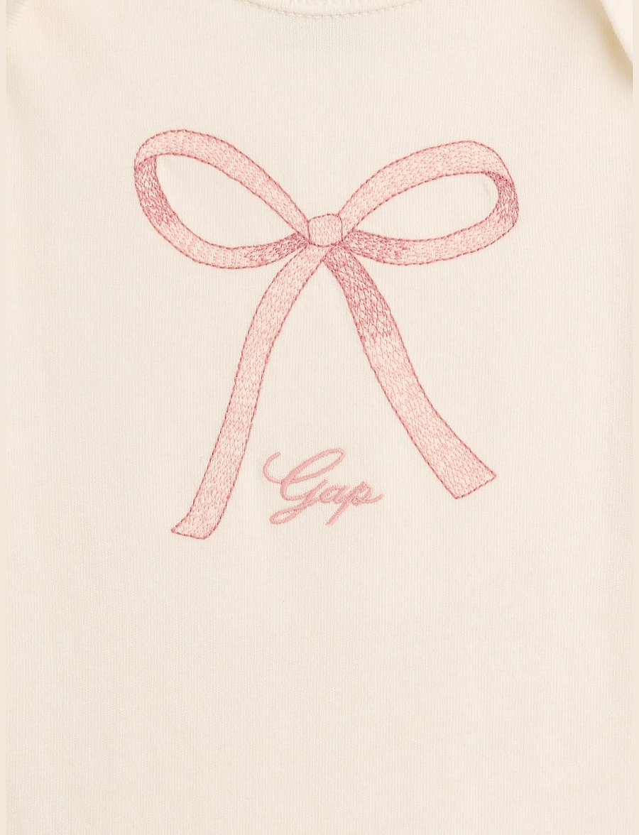 GAP - Baby Organic Cotton Graphic Bodysuit - langärmelige bodys - pink bow - 2