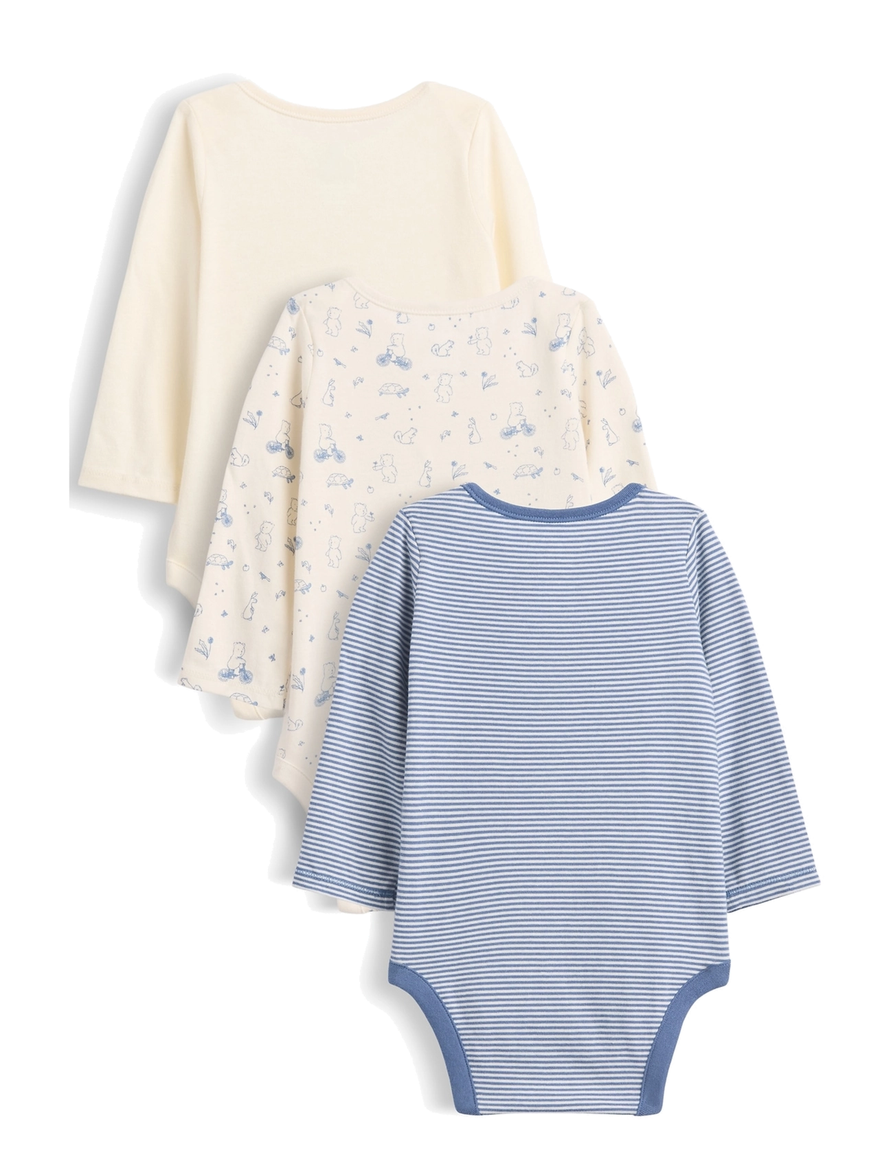 GAP - Baby First Favorites Organic Cotton Brannan Bear Bodysuit (3-Pack) - bainbridge blue - 1