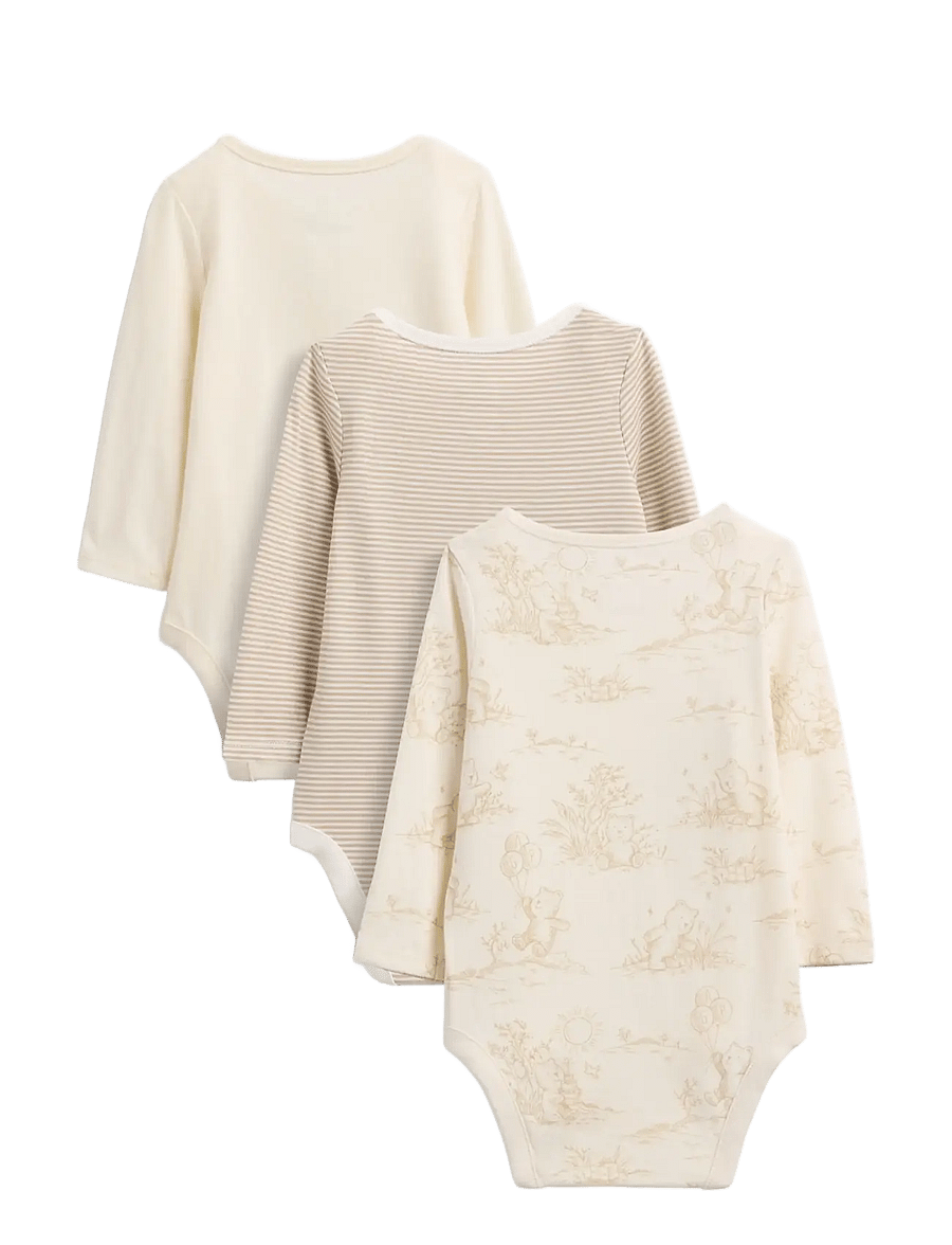 GAP - Baby First Favorites Organic Cotton Brannan Bear Bodysuit (3-Pack) - bedrock v2 - 1