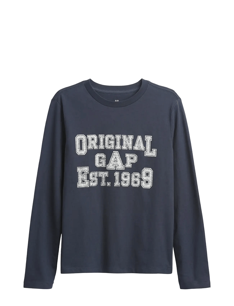 GAP - Logo Graphic T-Shirt from the GAP collection - langärmelig - vintage navy - 0