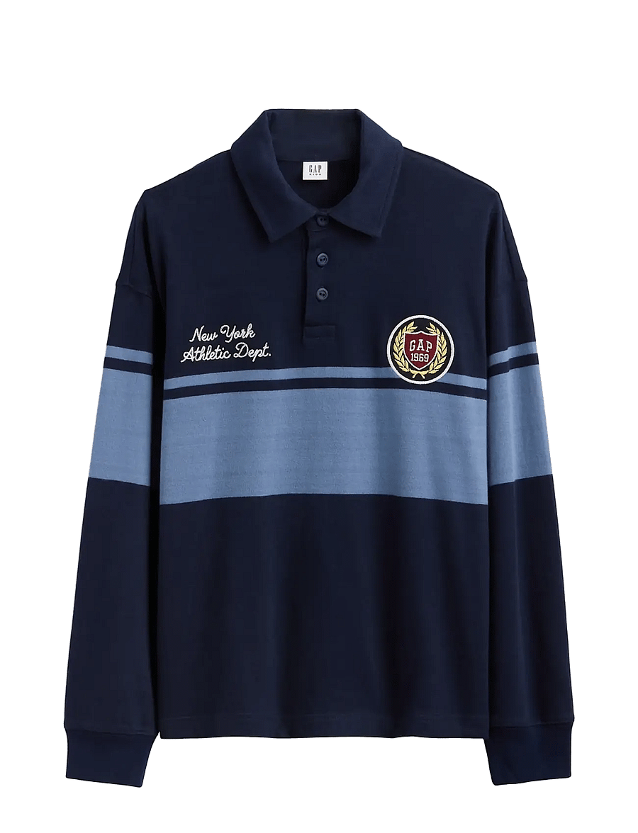 GAP - Long-Sleeved Rugby Top from the GAP collection - pikkade varrukatega polod - navy uniform v2 - 0