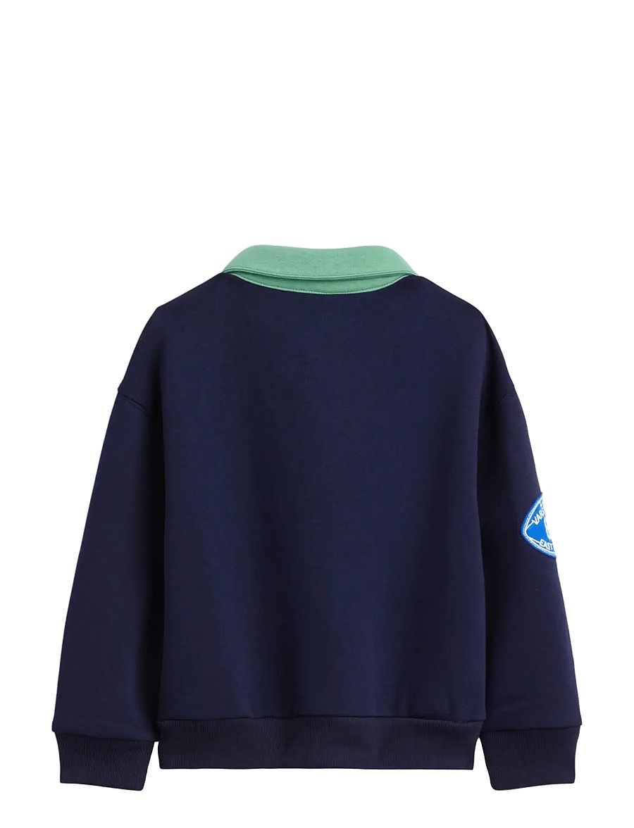 GAP - Baby & Toddler VintageSoft Varsity Logo Polo Sweatshirt - langärmelig poloshirt - vintage navy - 2