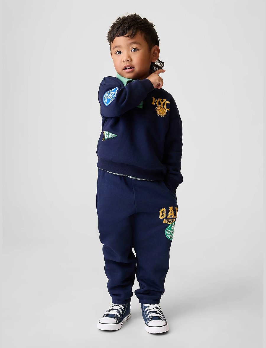 GAP - Baby & Toddler VintageSoft Varsity Logo Sweatpants - vintage navy - 0