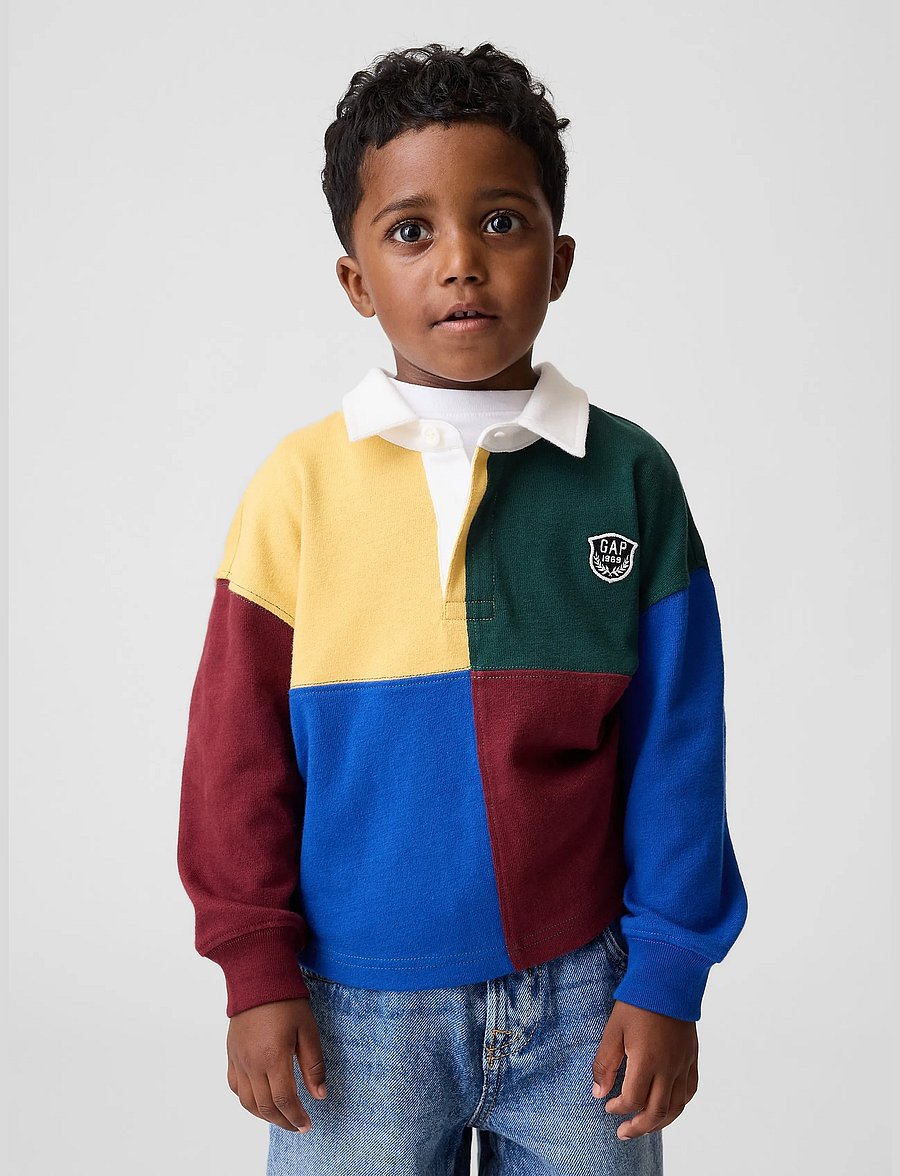 GAP - Baby & Toddler Colorblock Rugby Polo Shirt - langärmelig poloshirt - colorblock - 0