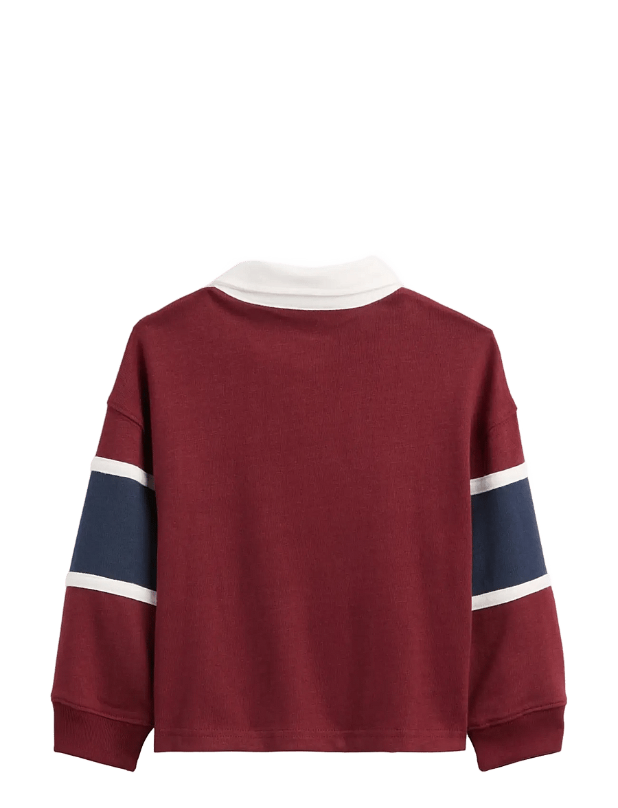 GAP - Baby & Toddler Colorblock Rugby Polo Shirt - radish - 1