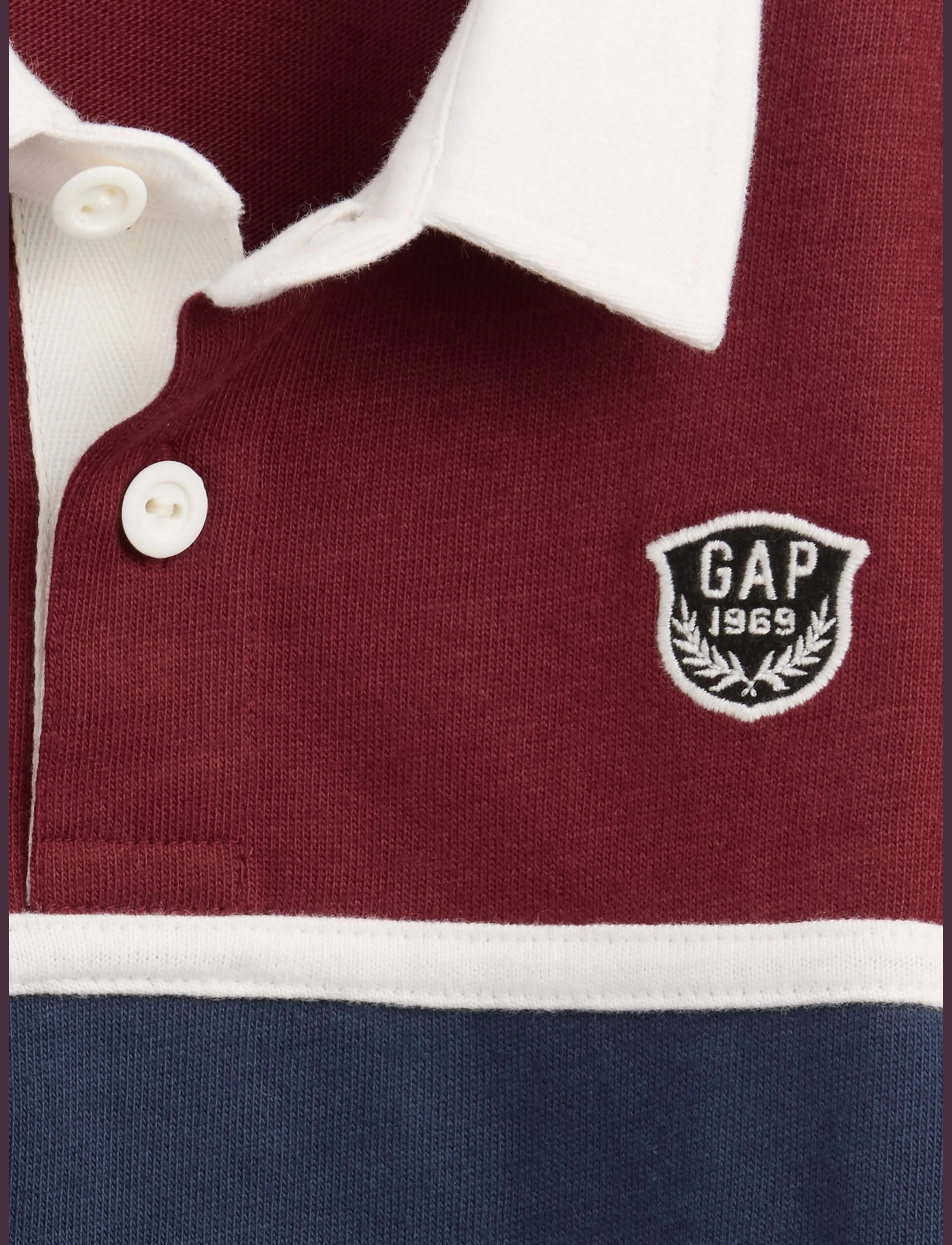 GAP - Baby & Toddler Colorblock Rugby Polo Shirt - radish - 2