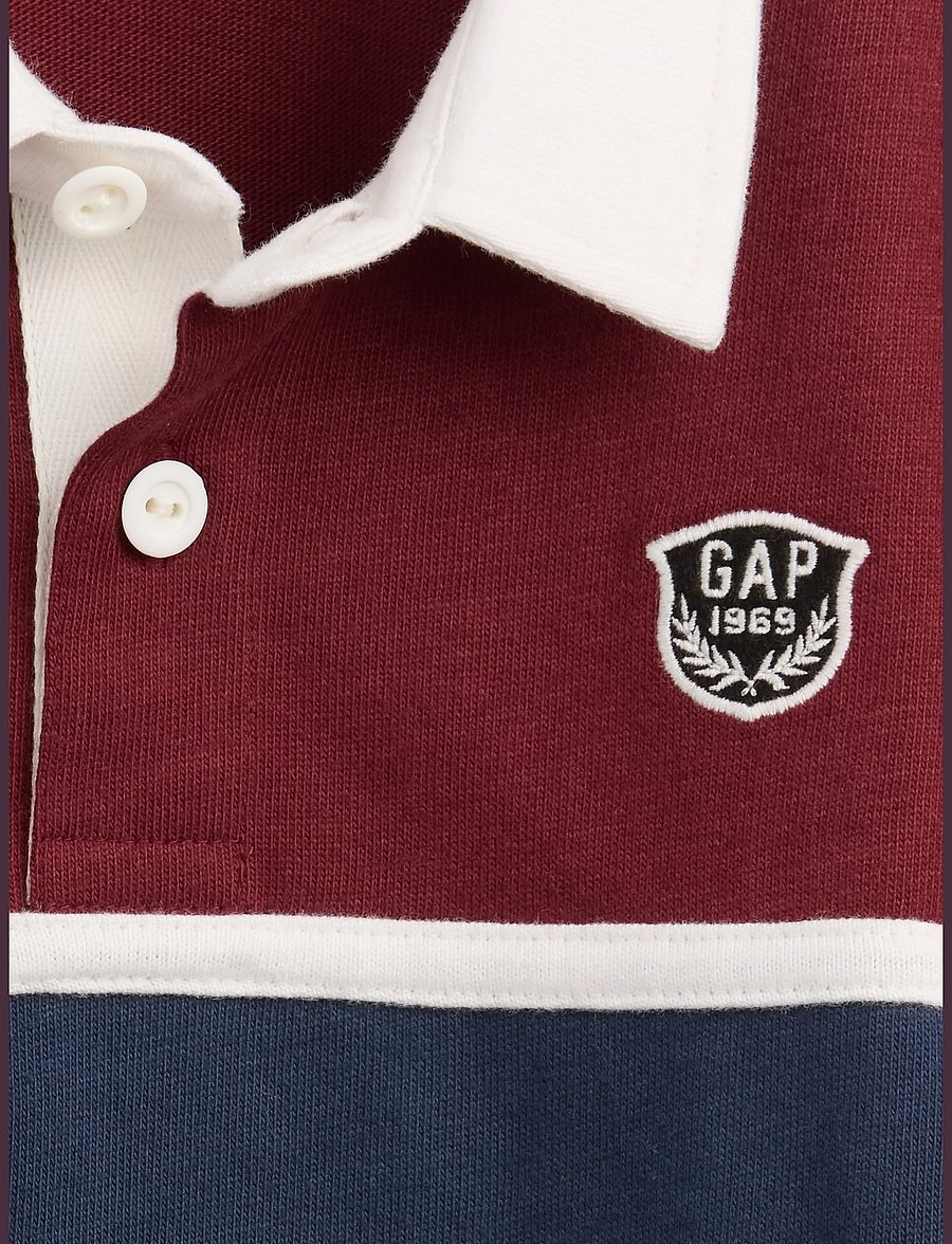GAP - Baby & Toddler Colorblock Rugby Polo Shirt - radish - 2