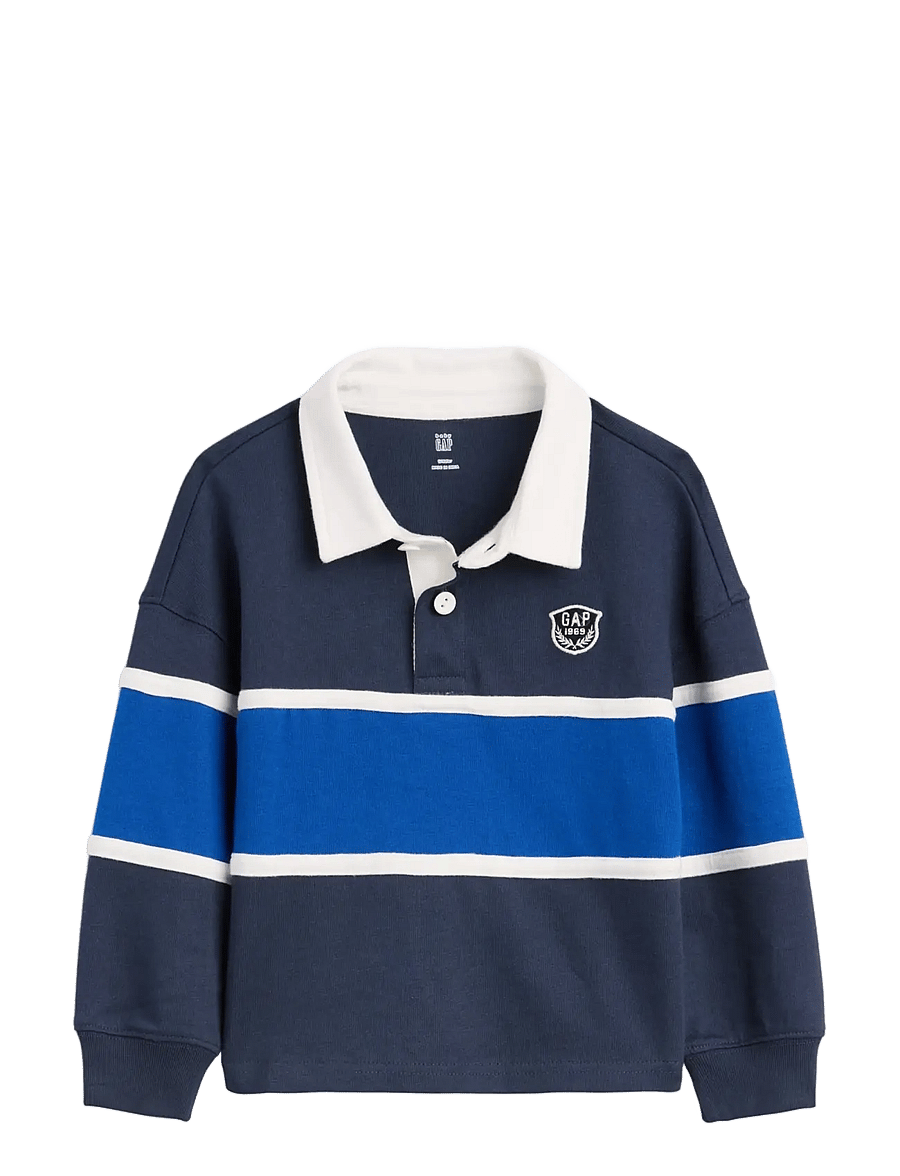 GAP - Baby & Toddler Colorblock Rugby Polo Shirt - långärmade pikéer - vintage navy - 1