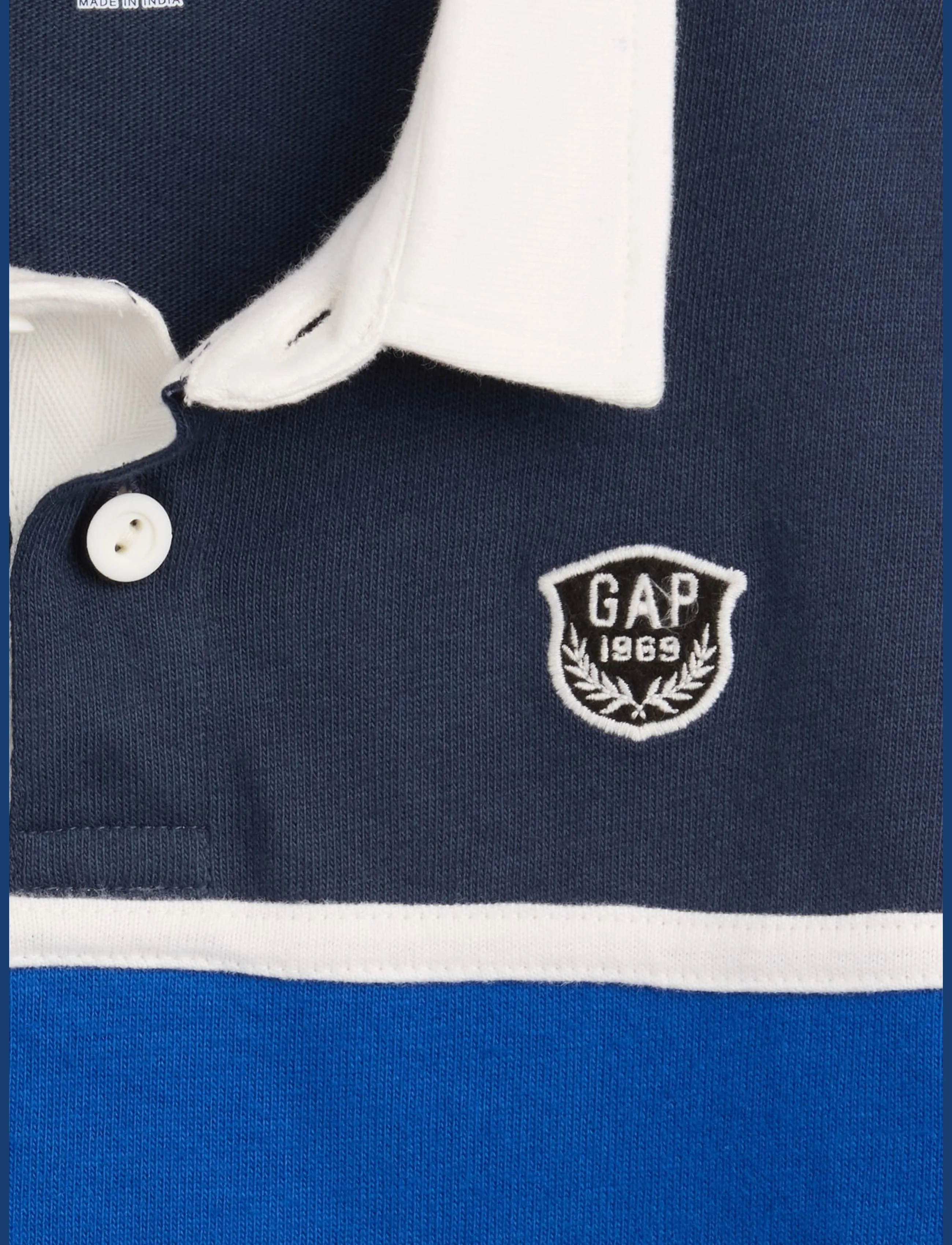 GAP - Baby & Toddler Colorblock Rugby Polo Shirt - long-sleeved polos - vintage navy - 3