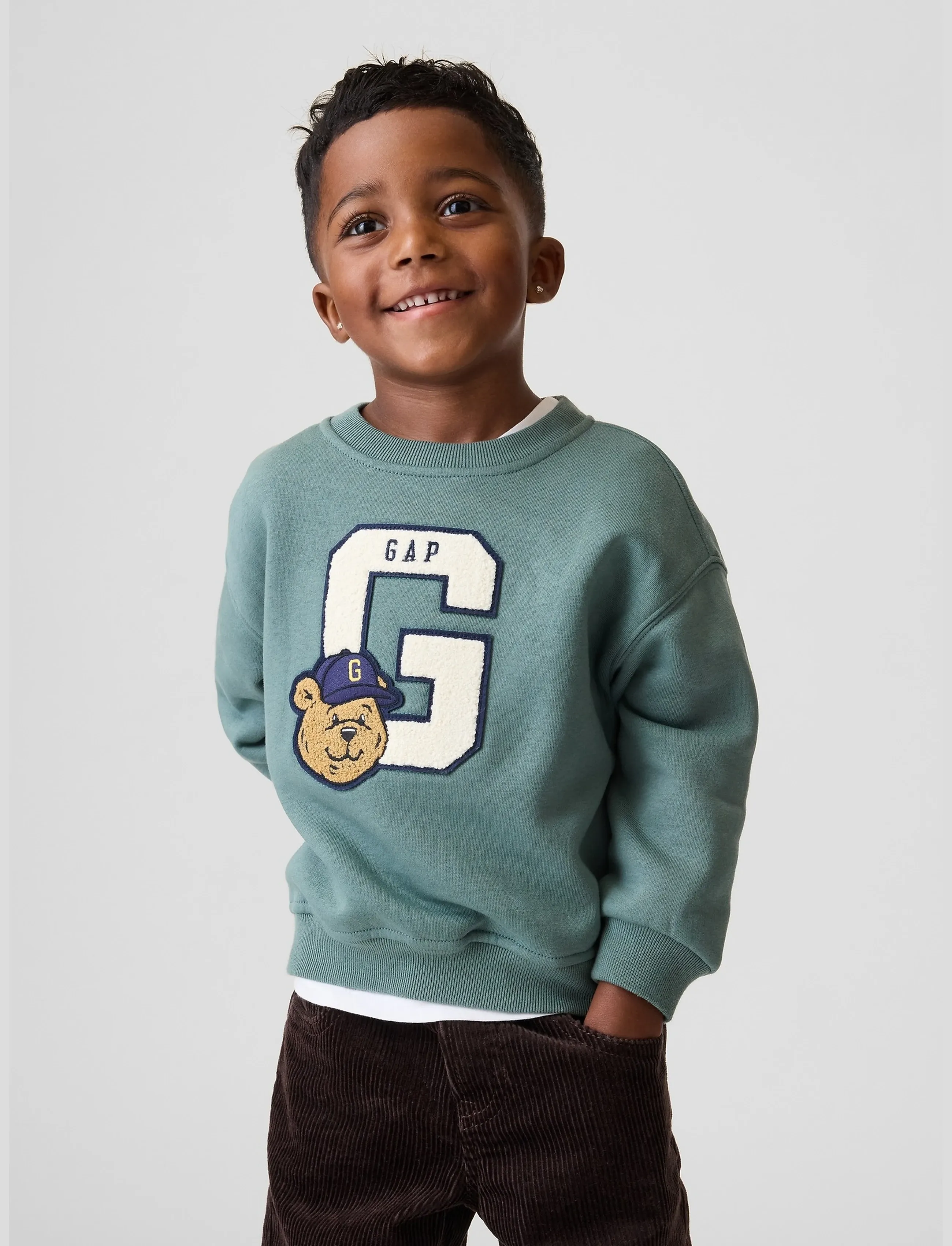GAP Baby & Toddler VintageSoft Varsity Logo Sweatshirt - Dressipluusid ja kapuutsiga pusad - DISTRICT GREEN / green