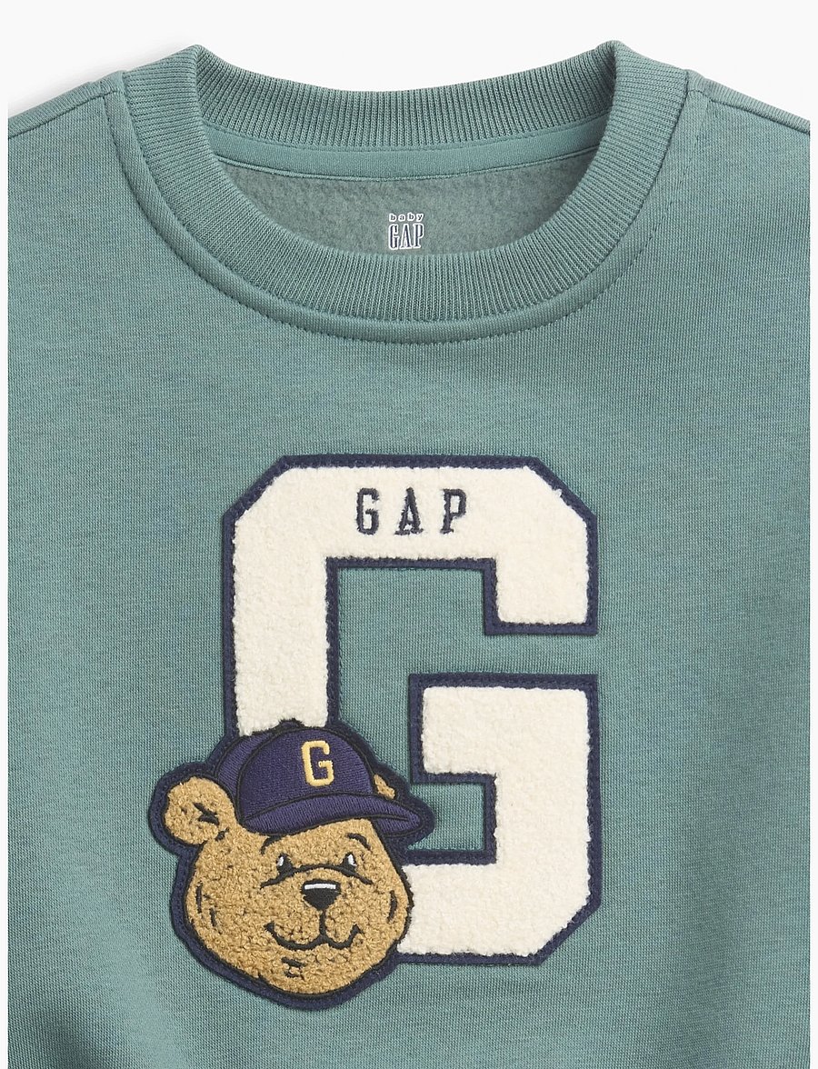 GAP - Baby & Toddler VintageSoft Varsity Logo Sweatshirt - dressipluusid - district green - 3