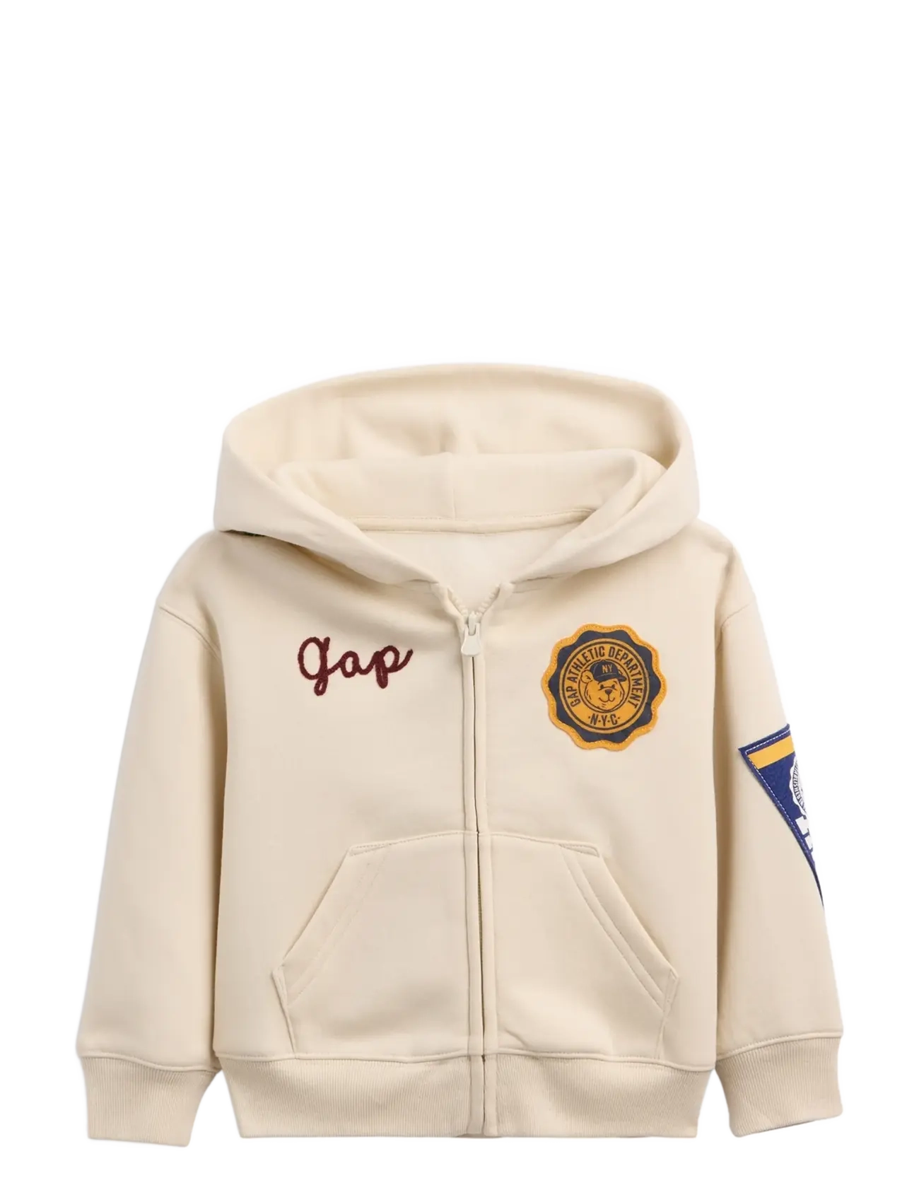 GAP Varsity Fleece Logo Full-Zip Sweatshirt - Clothing - CHINO / beige