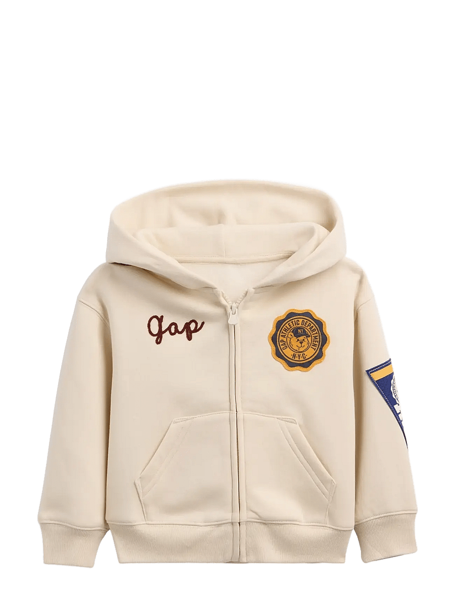 GAP - Varsity Fleece Logo Full-Zip Sweatshirt - fleecejacken - chino - 0