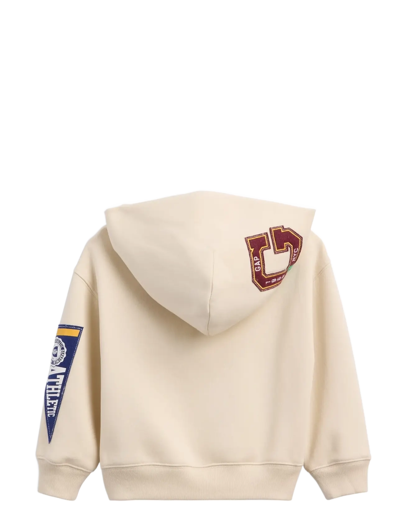 GAP - Varsity Fleece Logo Full-Zip Sweatshirt - fleece jackets - chino - 1