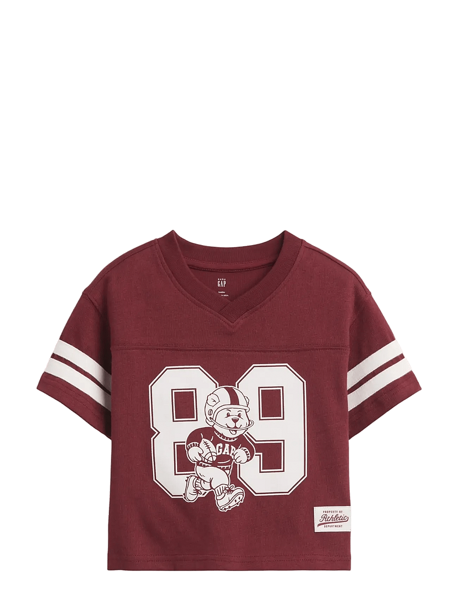 GAP - Baby & Toddler Brannan Bear Football Jersey T-Shirt - kurzärmelige - radish - 0