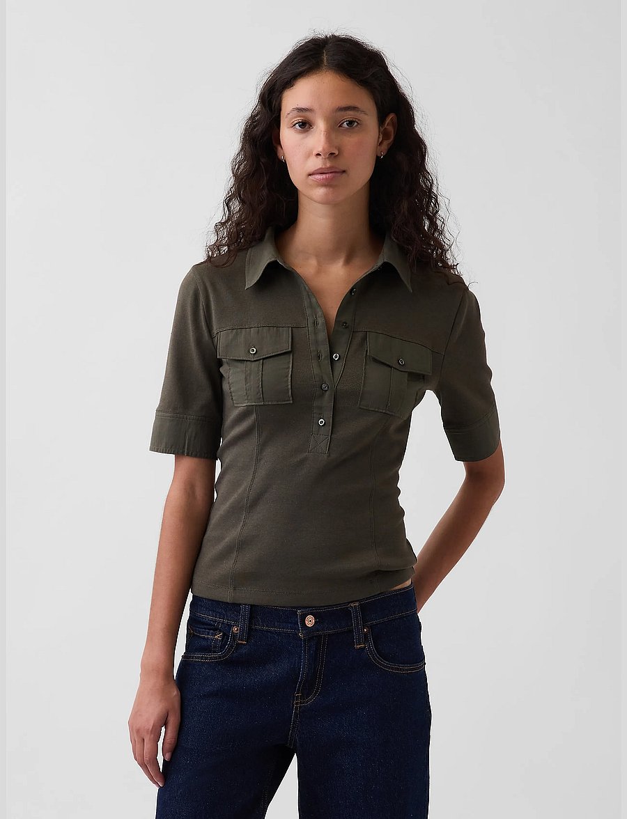 GAP - Modern Elbow-Sleeve Utility T-Shirt from the GAP collection - poloshirts - bamboo - 0