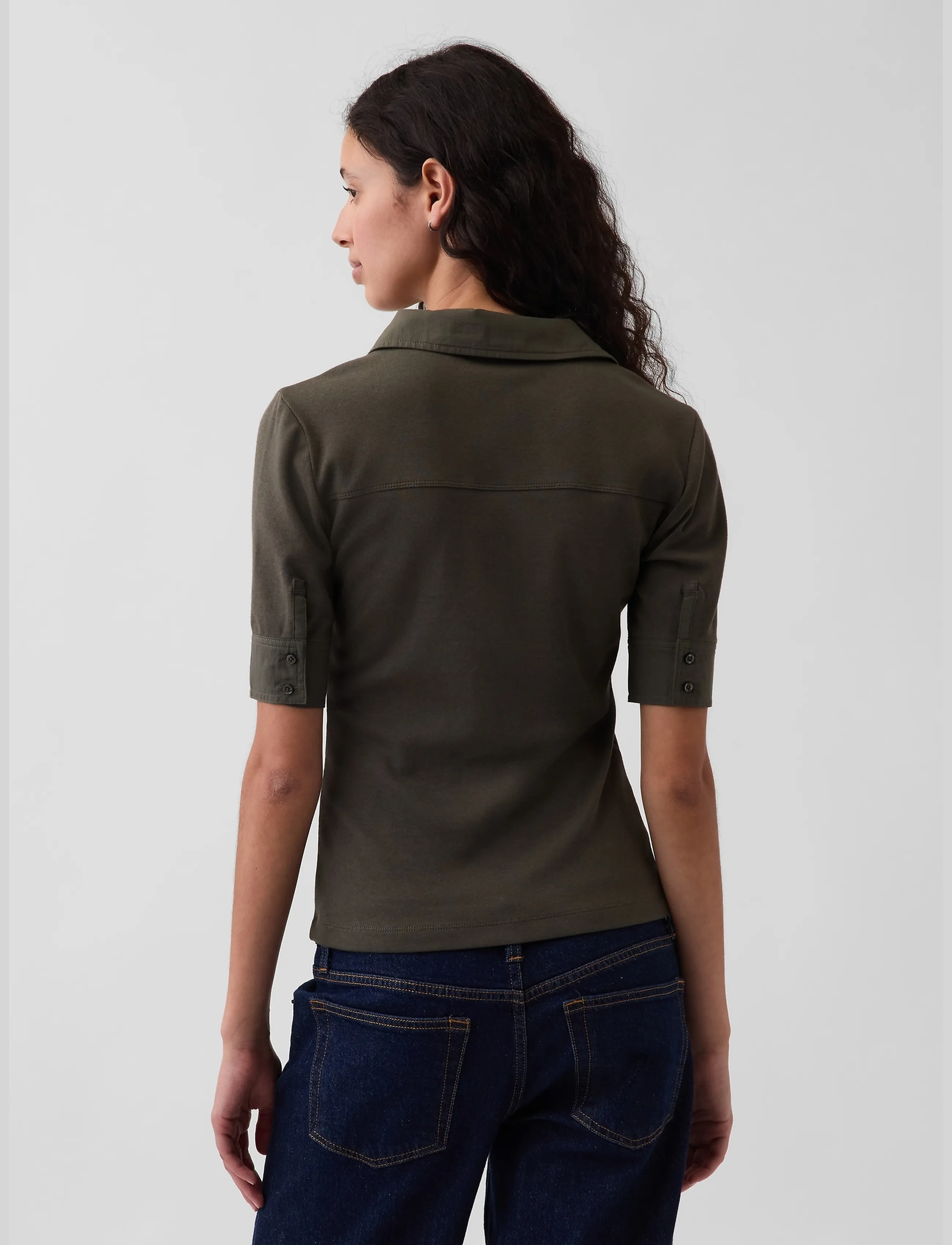 GAP - Modern Elbow-Sleeve Utility T-Shirt from the GAP collection - poloshirts - bamboo - 3