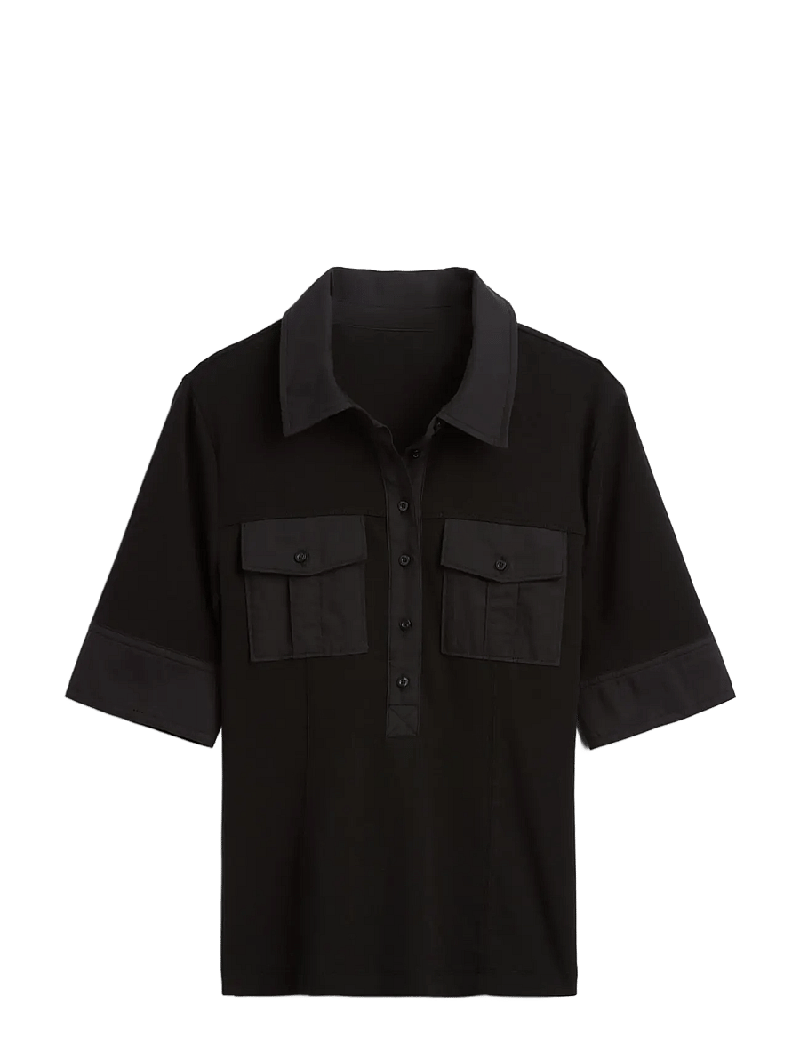 GAP - Modern Elbow-Sleeve Utility T-Shirt from the GAP collection - pikéer - black 200 - 1