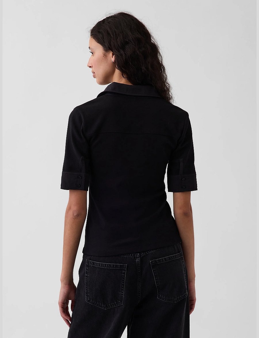 GAP - Modern Elbow-Sleeve Utility T-Shirt from the GAP collection - pikéer - black 200 - 3