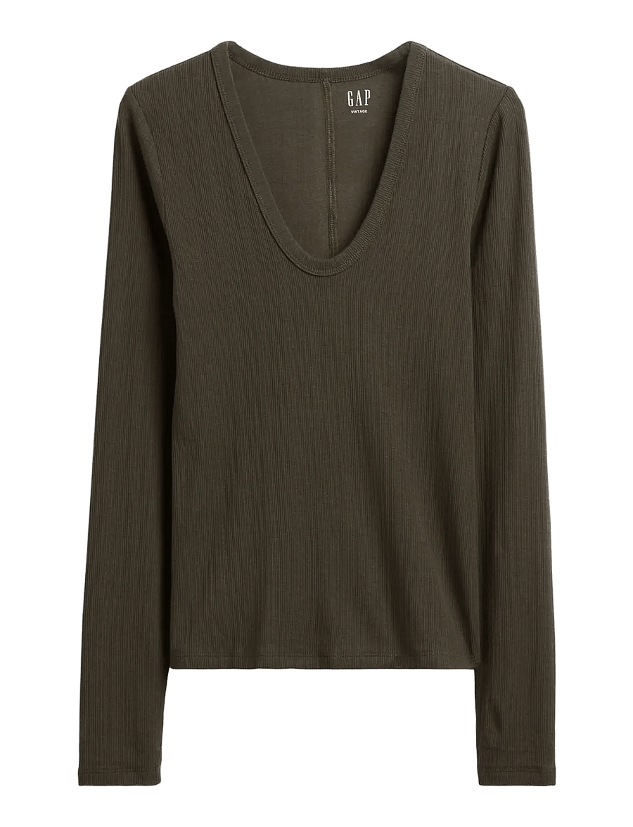 GAP - Long-Sleeved Rib T-Shirt from the GAP collection - langærmede toppe - bamboo - 1
