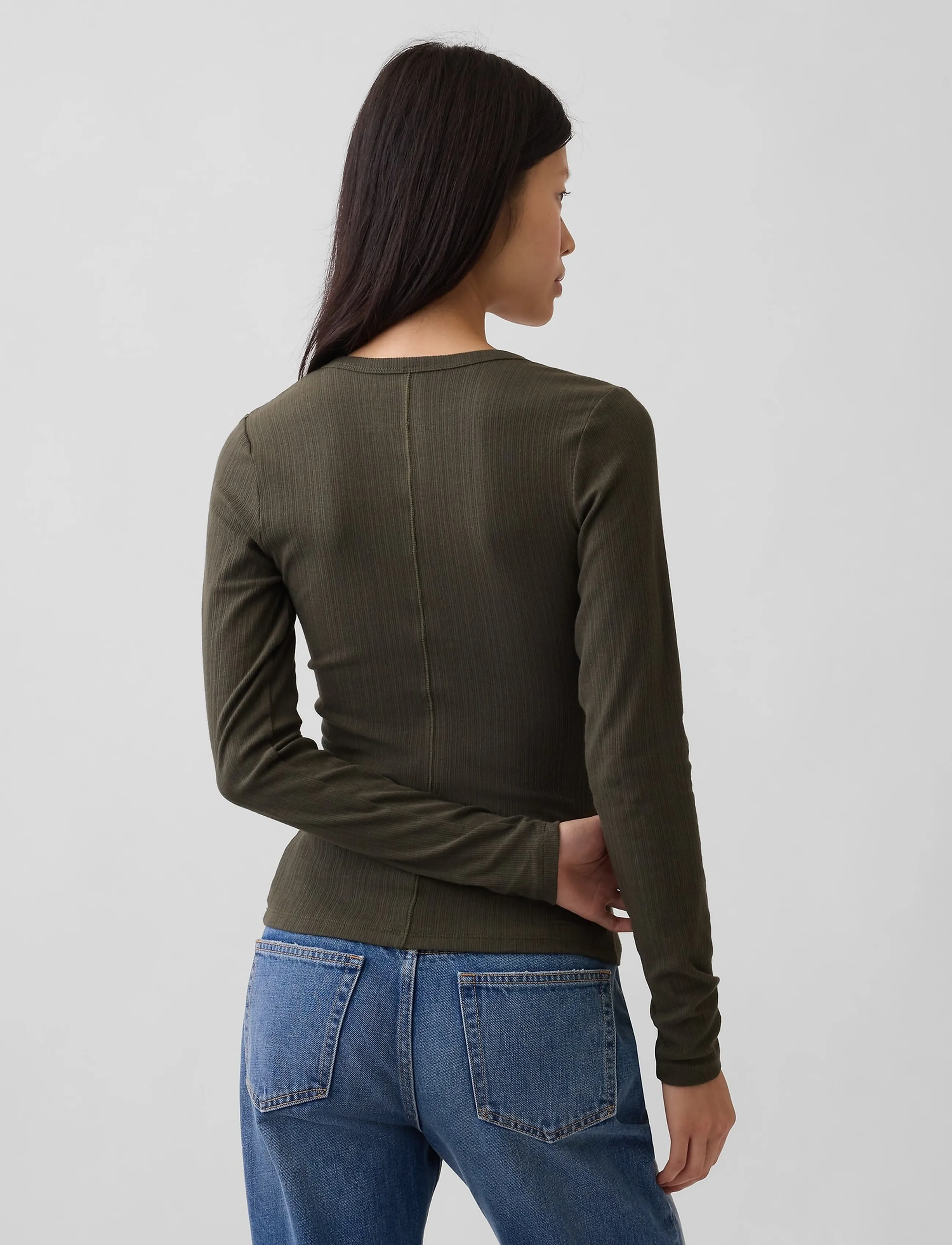 GAP - Long-Sleeved Rib T-Shirt from the GAP collection - langærmede toppe - bamboo - 3