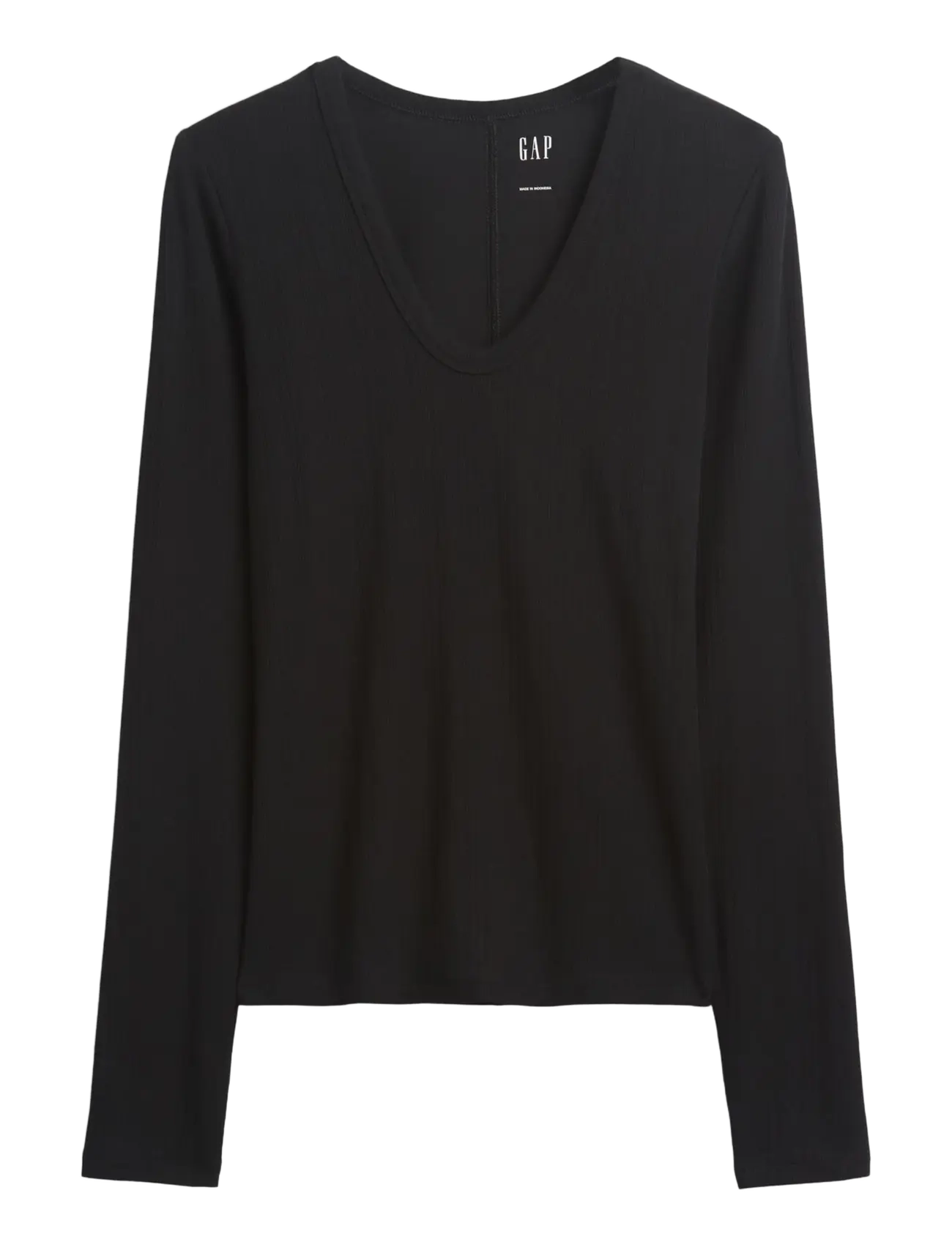 GAP - Long-Sleeved Rib T-Shirt from the GAP collection - langærmede toppe - black - 1
