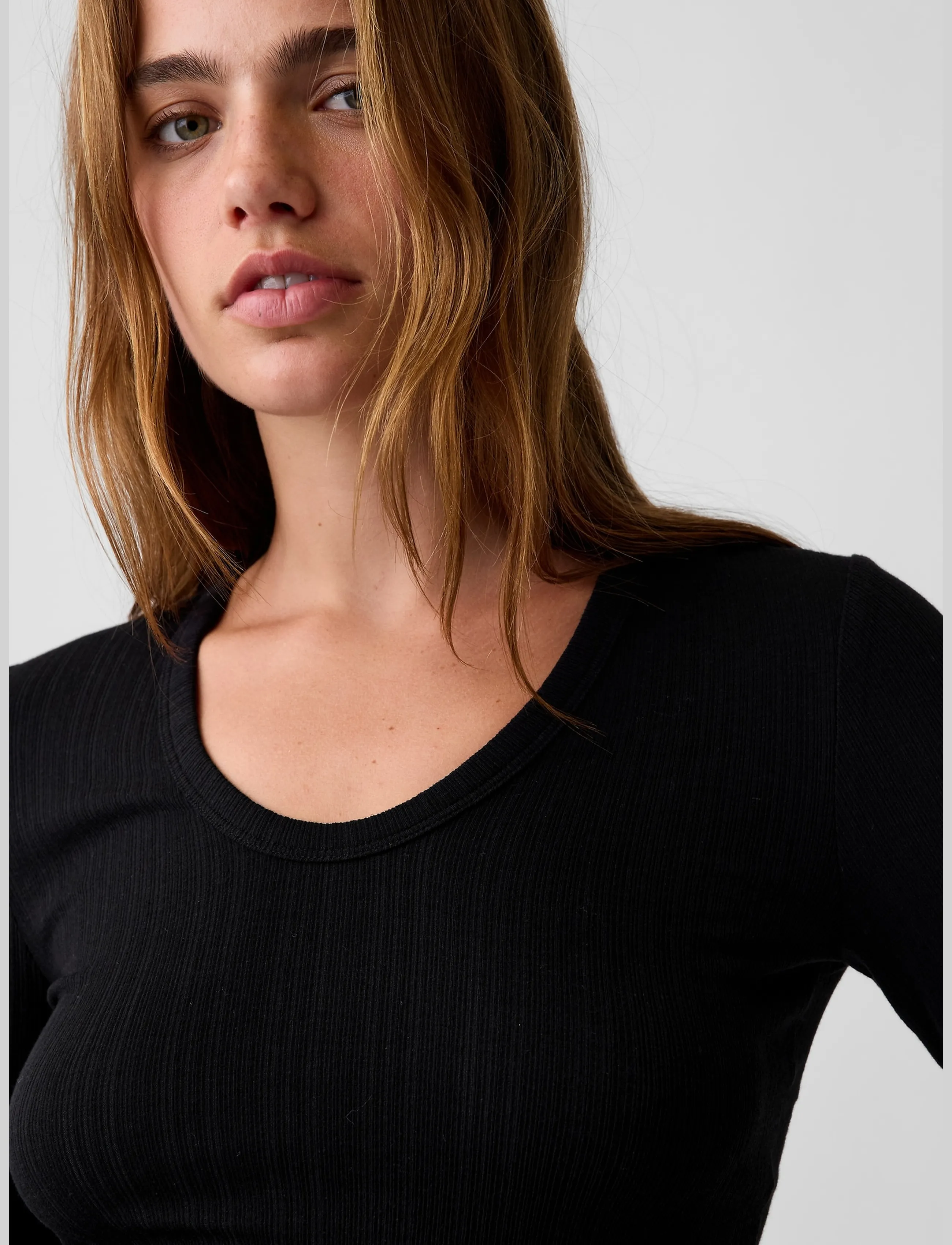 GAP - Long-Sleeved Rib T-Shirt from the GAP collection - langærmede toppe - black - 4
