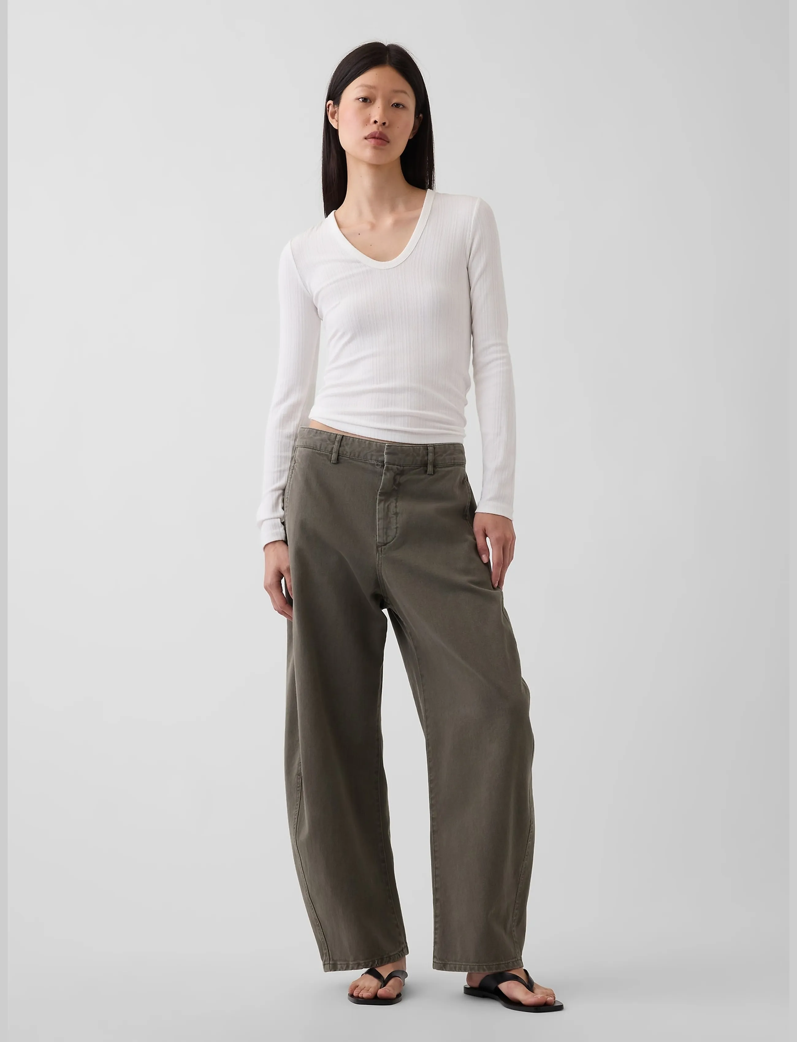 GAP - Long-Sleeved Rib T-Shirt from the GAP collection - långärmade toppar - fresh white - 2