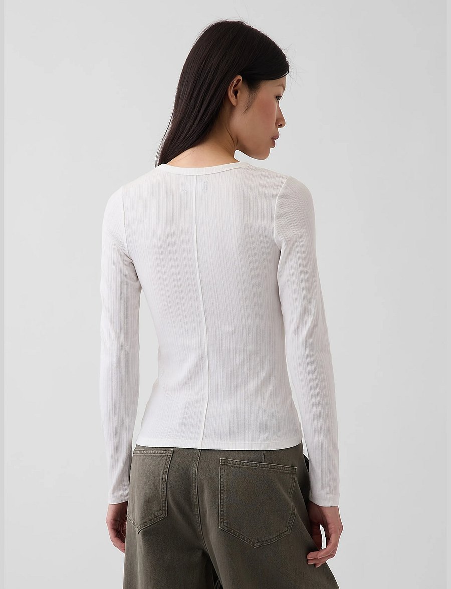 GAP - Long-Sleeved Rib T-Shirt from the GAP collection - långärmade toppar - fresh white - 3