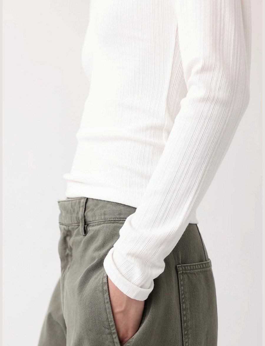 GAP - Long-Sleeved Rib T-Shirt from the GAP collection - långärmade toppar - fresh white - 5