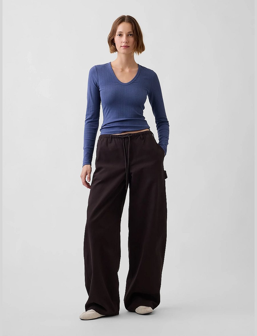 GAP - Long-Sleeved Rib T-Shirt from the GAP collection - langärmlige tops - sargassus blue - 0