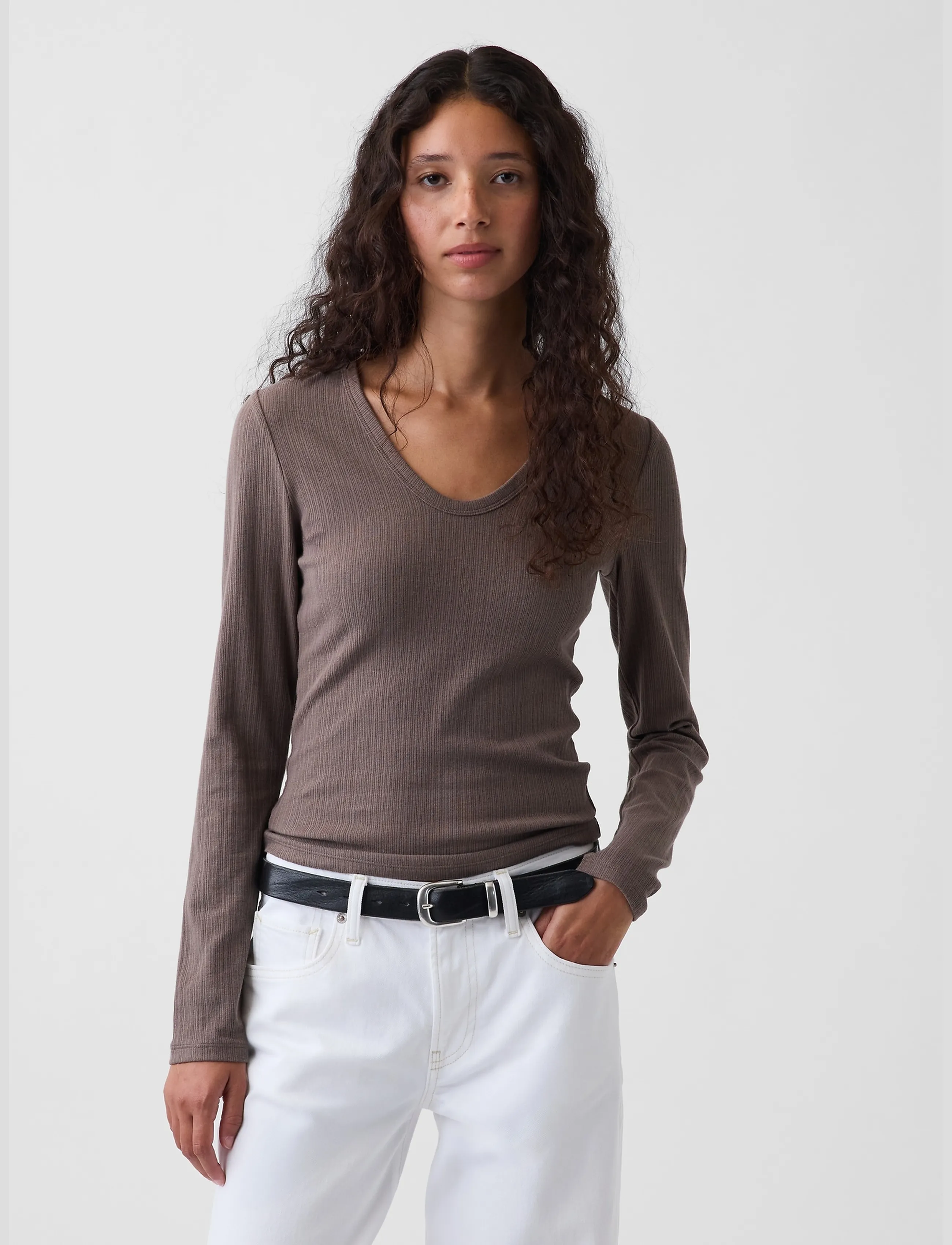 GAP Long-Sleeved Rib T-Shirt From The Collection dam – bild 2