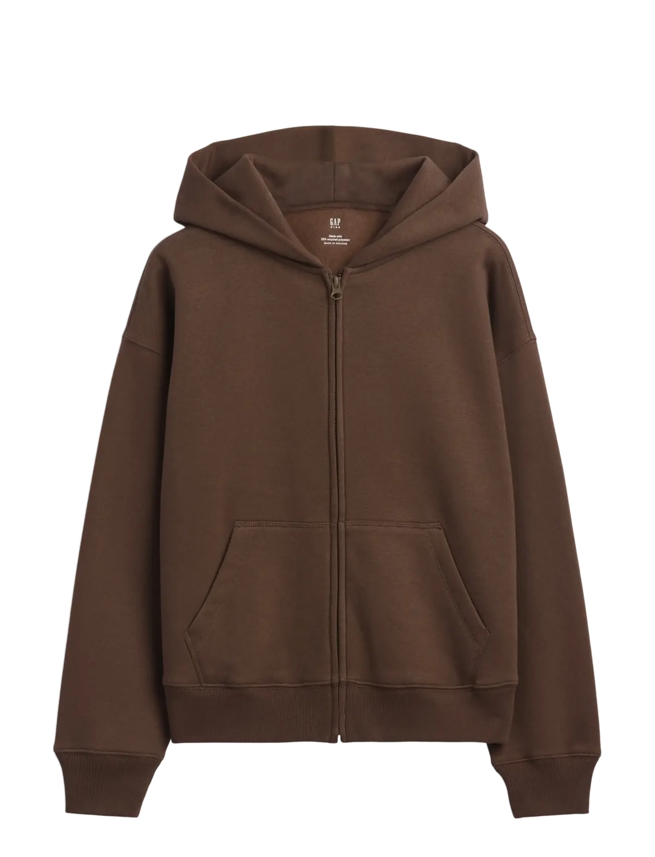 GAP Kids VintageSoft Relaxed Zip Hoodie - GAP - COOL BROWN 959 / brown