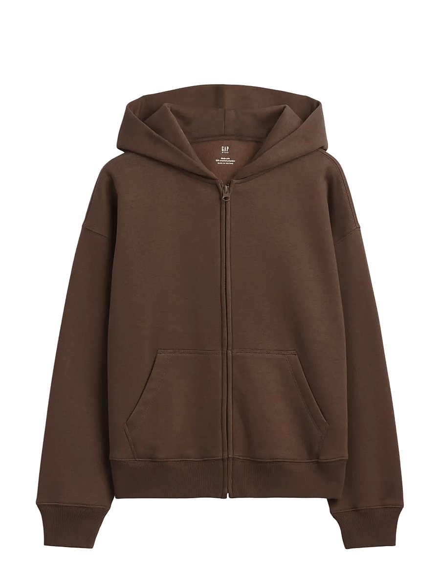 GAP - Kids VintageSoft Relaxed Zip Hoodie - cool brown 959 - 1
