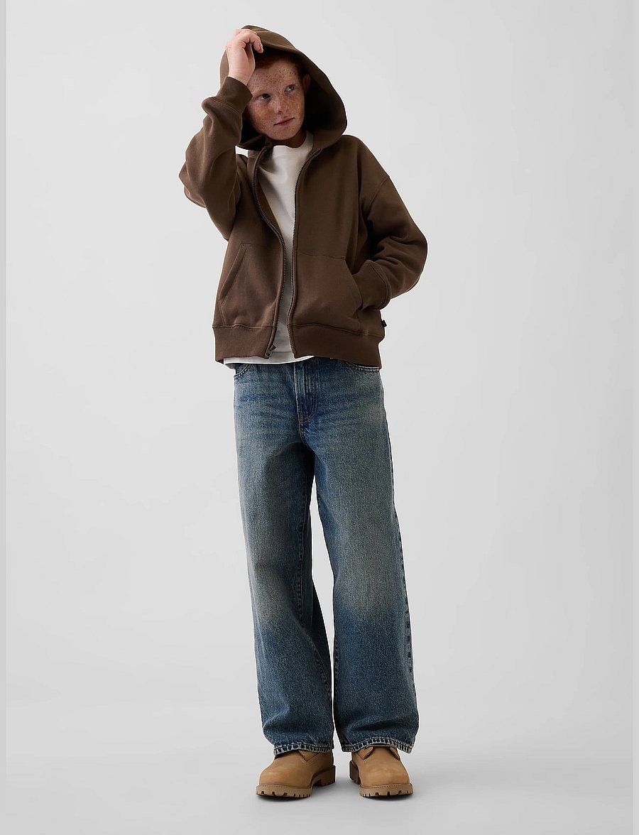 GAP - Kids VintageSoft Relaxed Zip Hoodie - cool brown 959 - 3