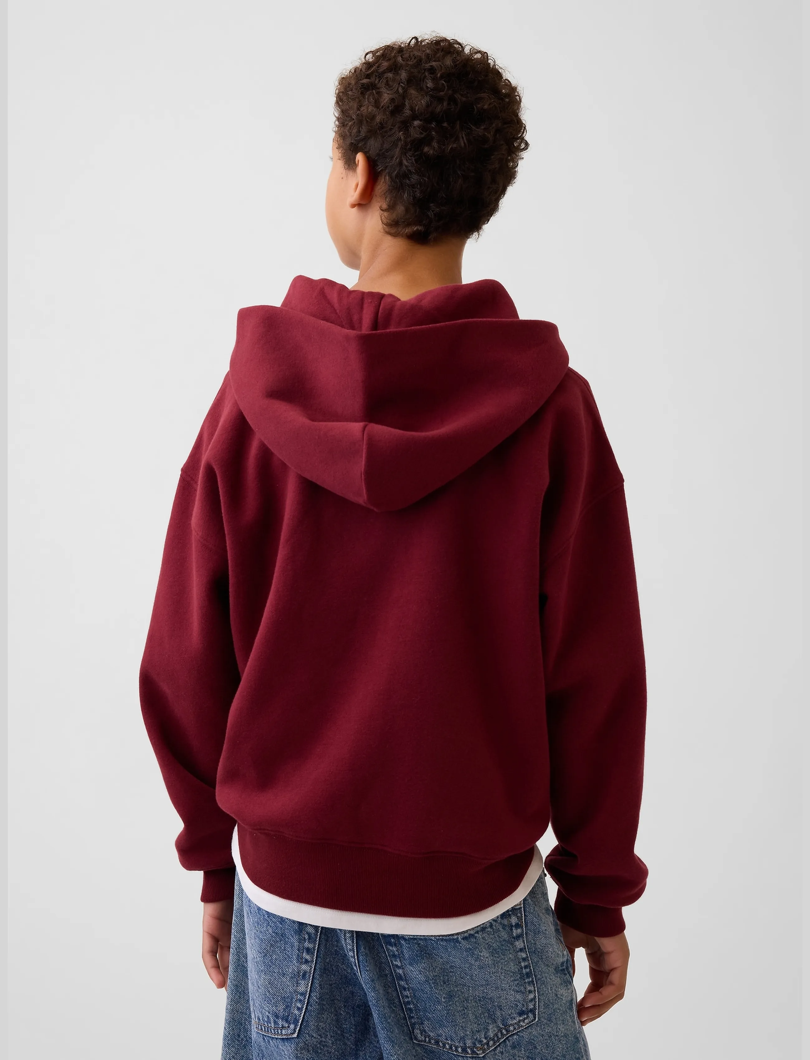 GAP - Kids VintageSoft Relaxed Zip Hoodie - huvtröjor - radish - 4