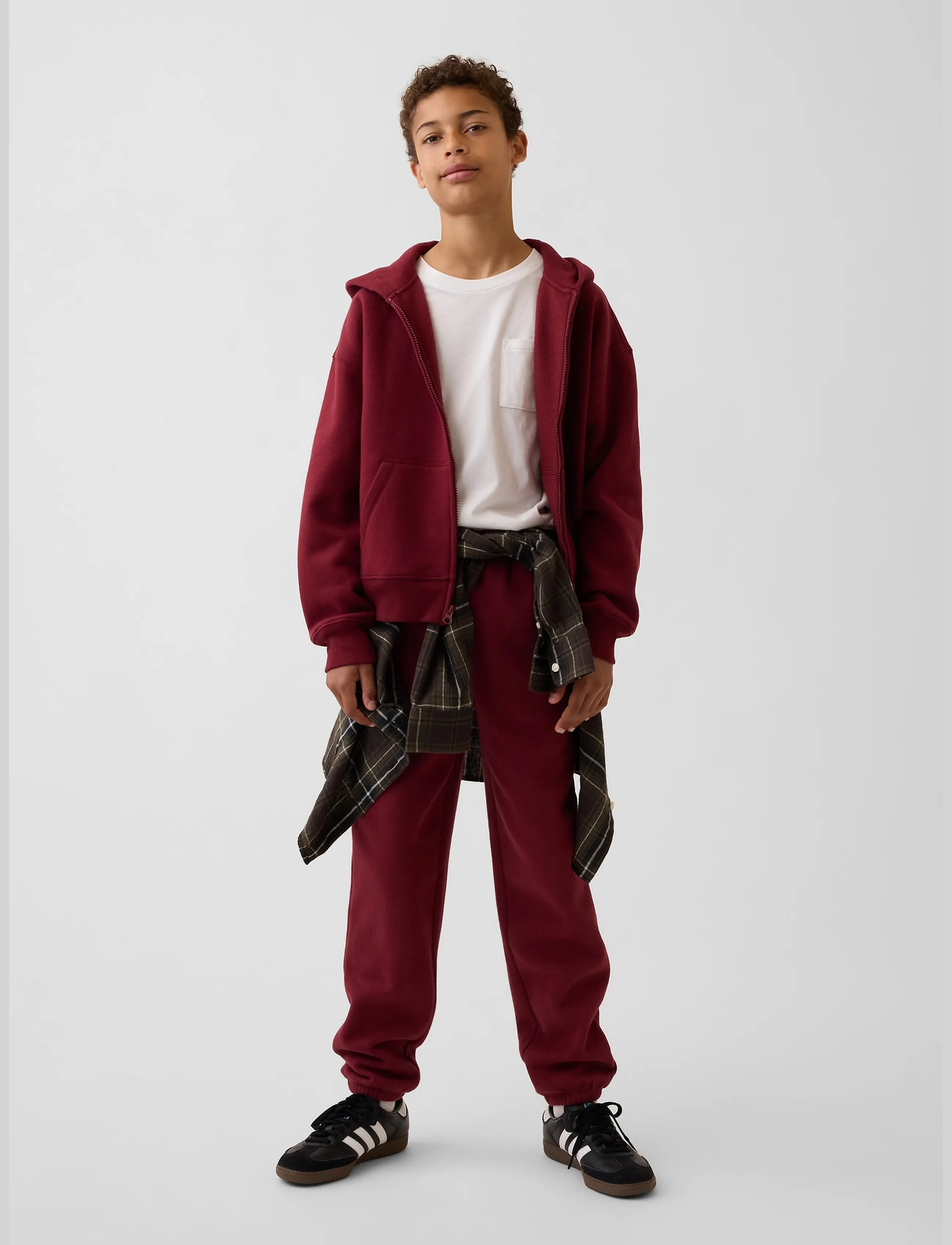 GAP - Kids VintageSoft Relaxed Zip Hoodie - huvtröjor - radish - 5