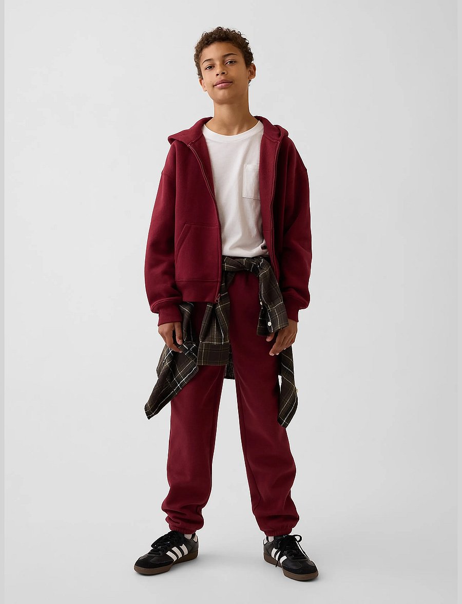 GAP - Kids VintageSoft Relaxed Zip Hoodie - huvtröjor - radish - 5