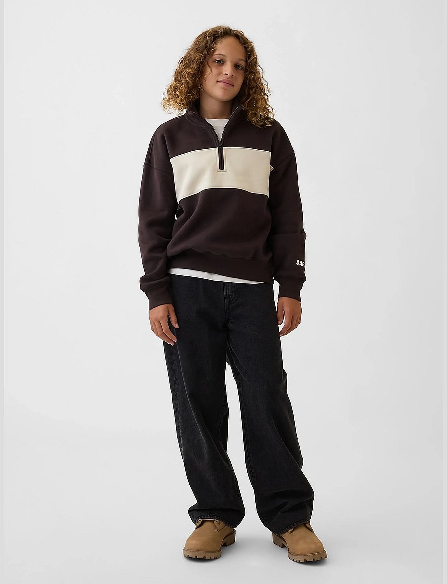 GAP - Fleece Quarter-Zip Sweatshirt from the GAP collection - sweatshirts - terra brown - 0