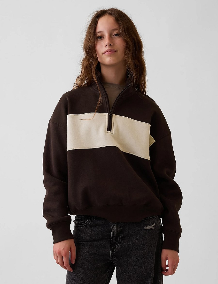 GAP - Fleece Quarter-Zip Sweatshirt from the GAP collection - sweatshirts - terra brown - 2