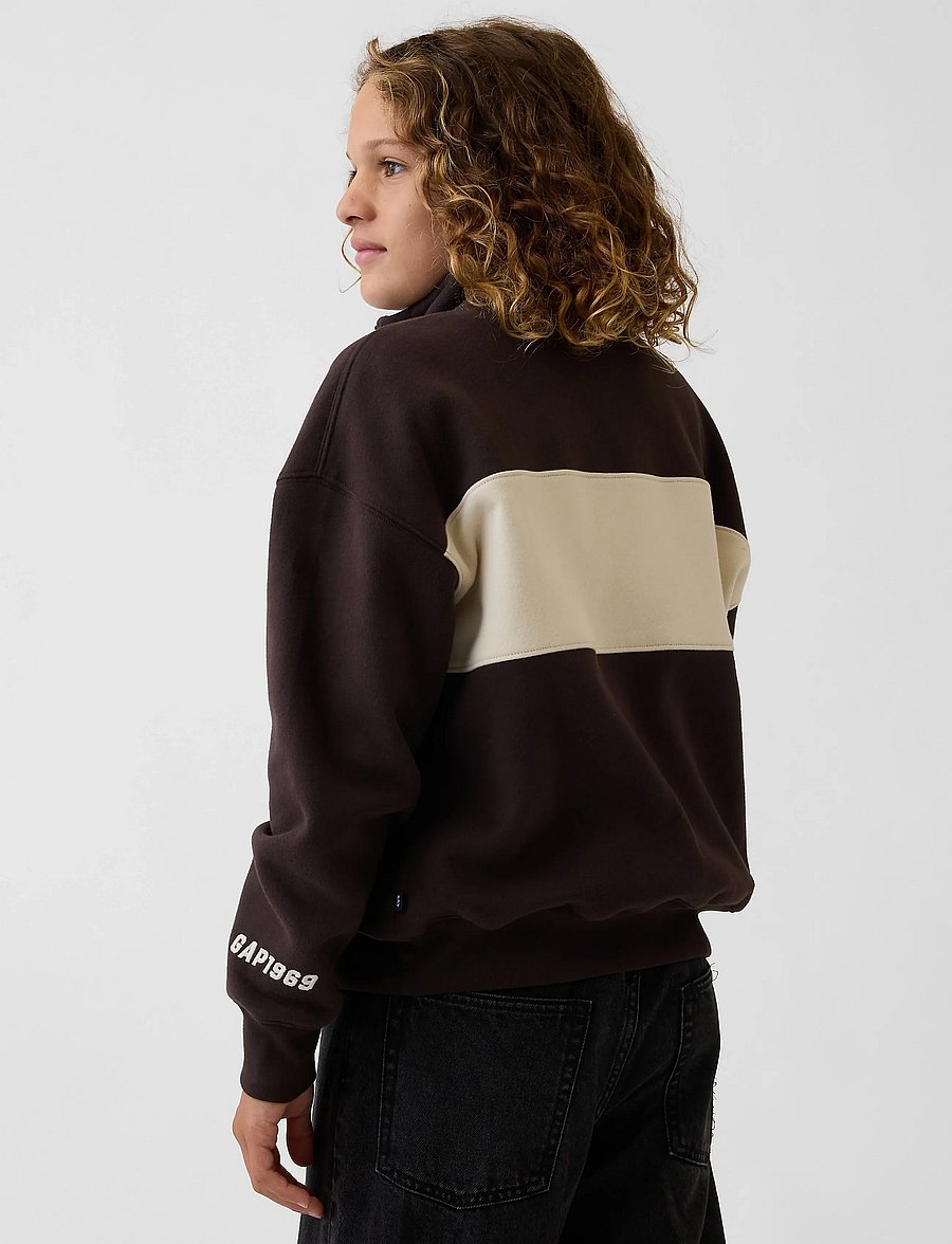 GAP - Fleece Quarter-Zip Sweatshirt from the GAP collection - sweatshirts - terra brown - 3