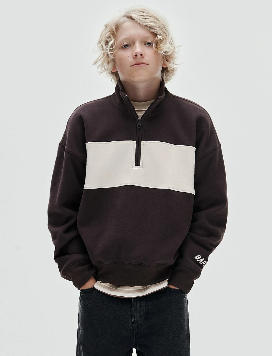 GAP - Fleece Quarter-Zip Sweatshirt from the GAP collection - sweatshirts - terra brown - 4