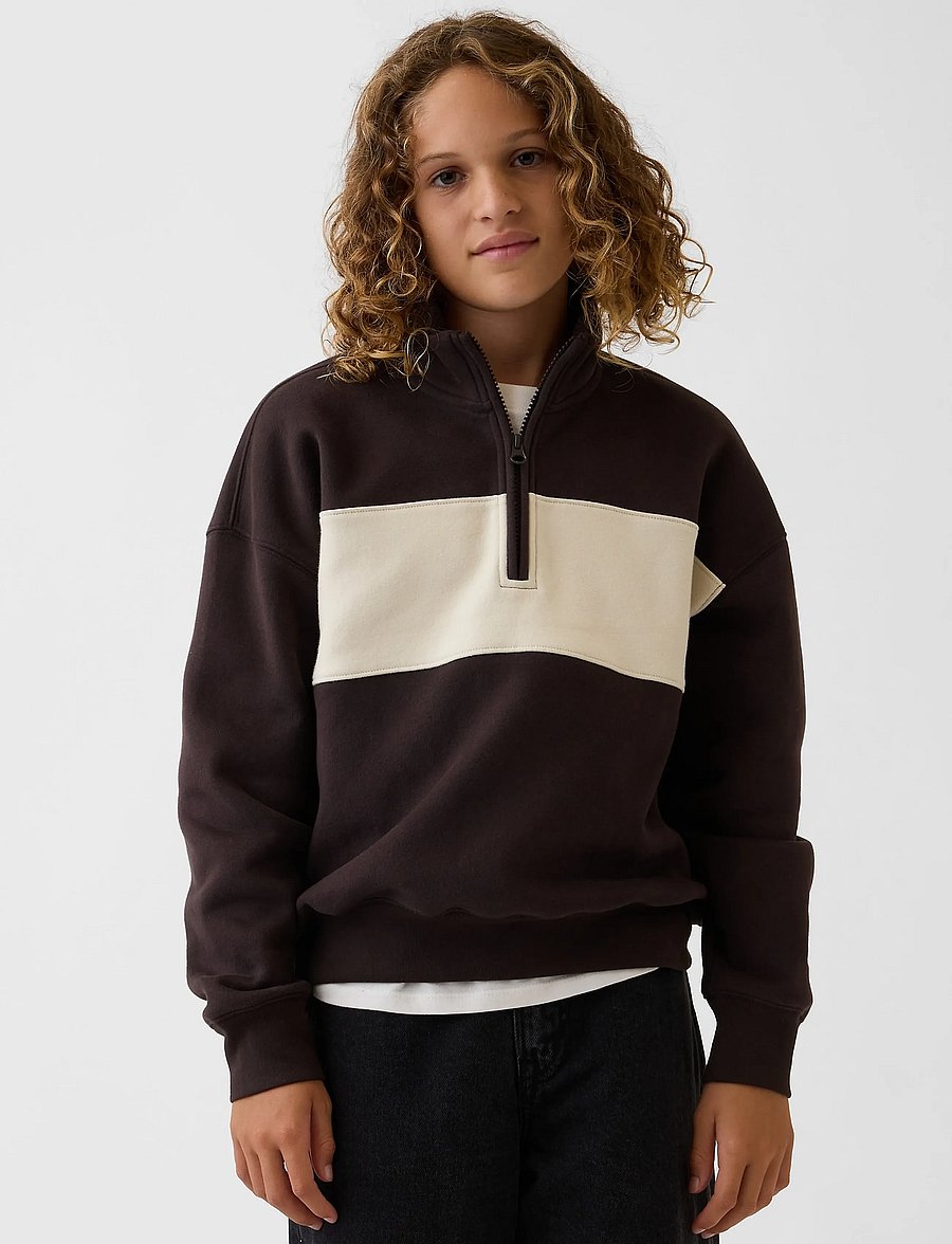 GAP - Fleece Quarter-Zip Sweatshirt from the GAP collection - sweatshirts - terra brown - 5