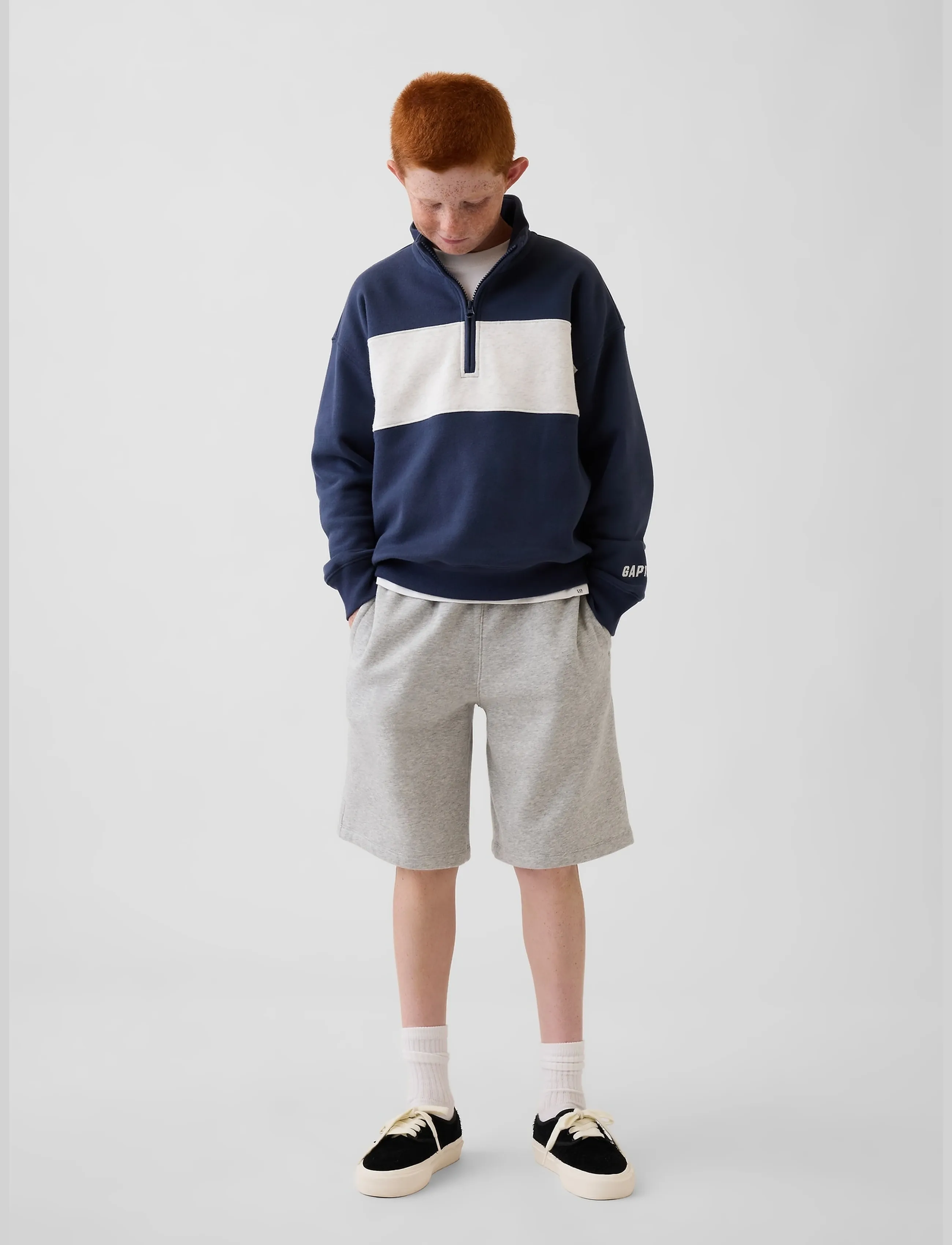 GAP Fleece Quarter-Zip Sweatshirt from the GAP collection - Sweatshirts - VINTAGE NAVY / navy