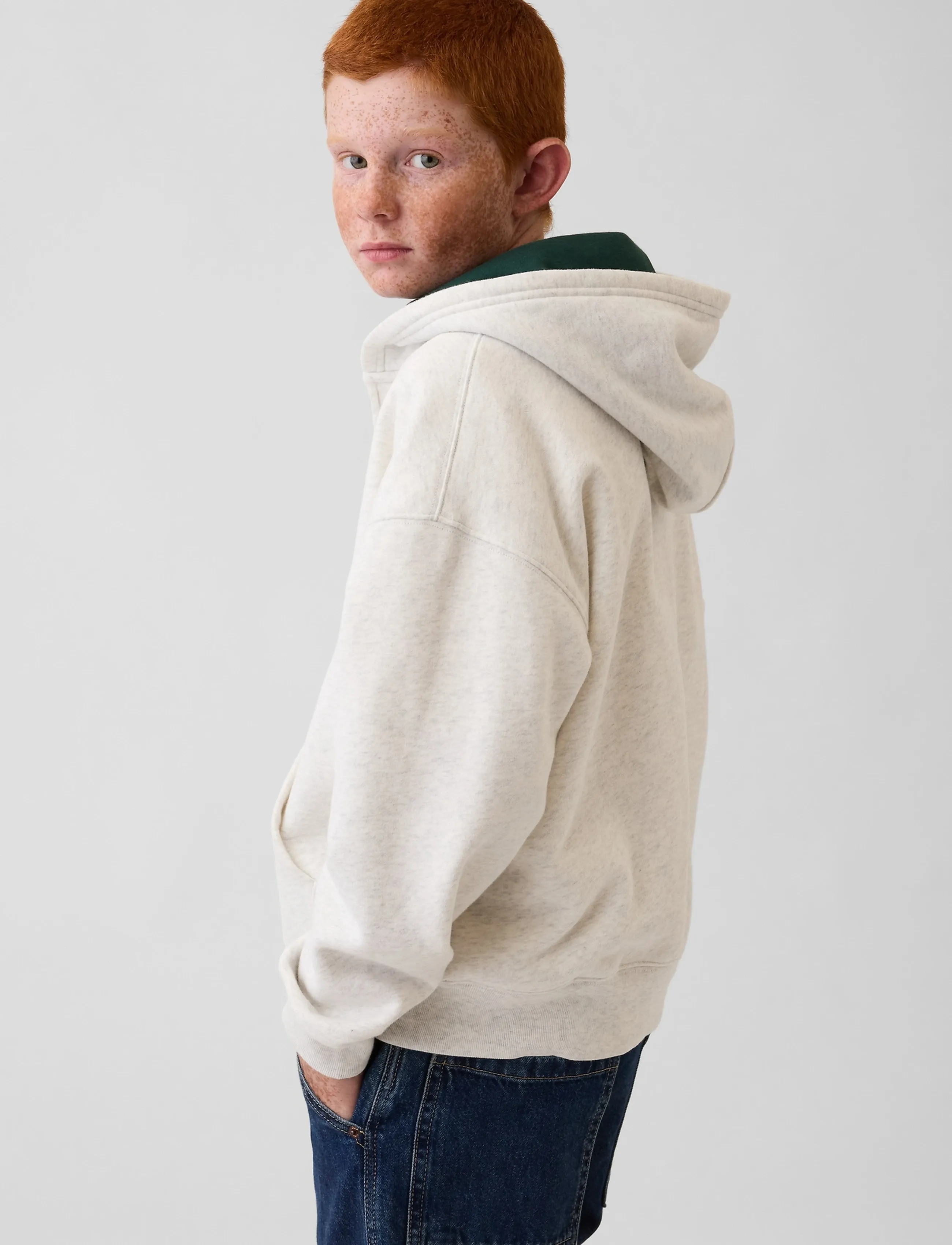 GAP - Kids VintageSoft Logo Zip Hoodie - kapuutsiga pusad - pale grey heather bc01 - 3