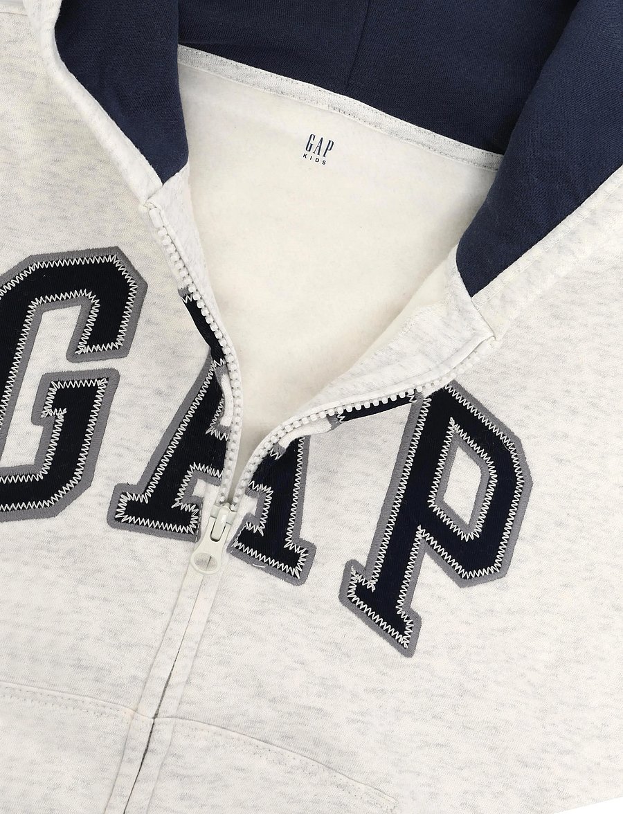 GAP - Kids VintageSoft Logo Zip Hoodie - huvtröjor - pale grey heather bc01 - 5